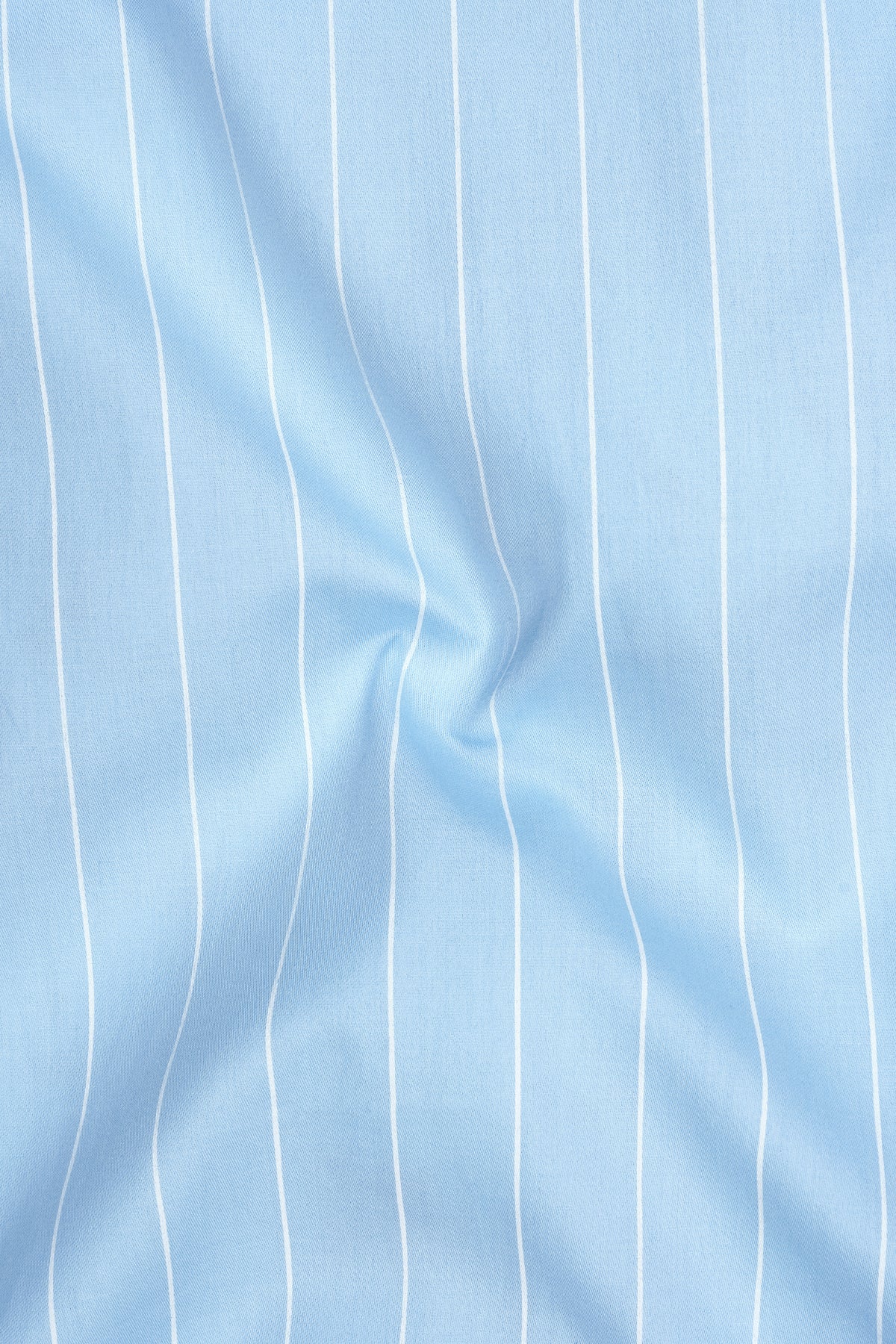 Striata-Hawkes Blue and Bright White Pin Striped Subtle Sheen Premium Cotton Dress Shirt