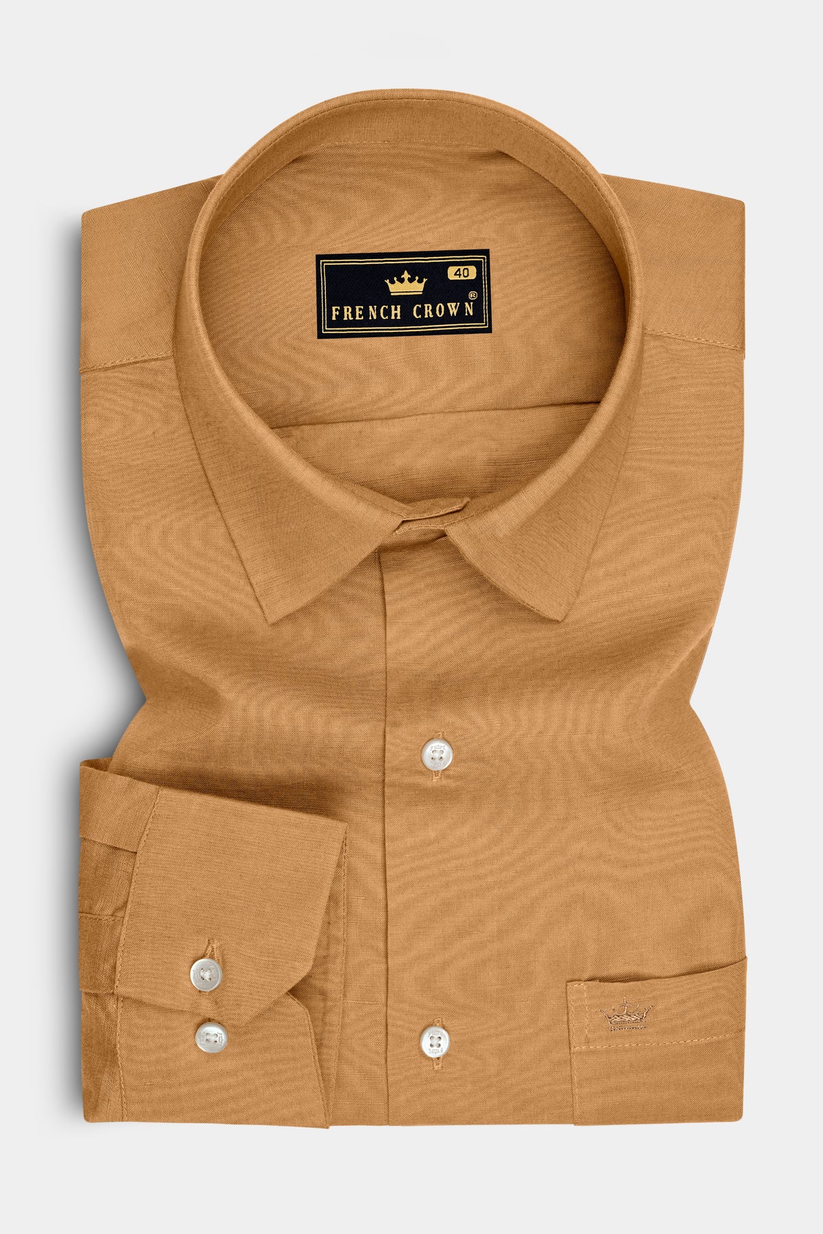 Terra-Muddy Brown Luxurious Linen Dress Shirt