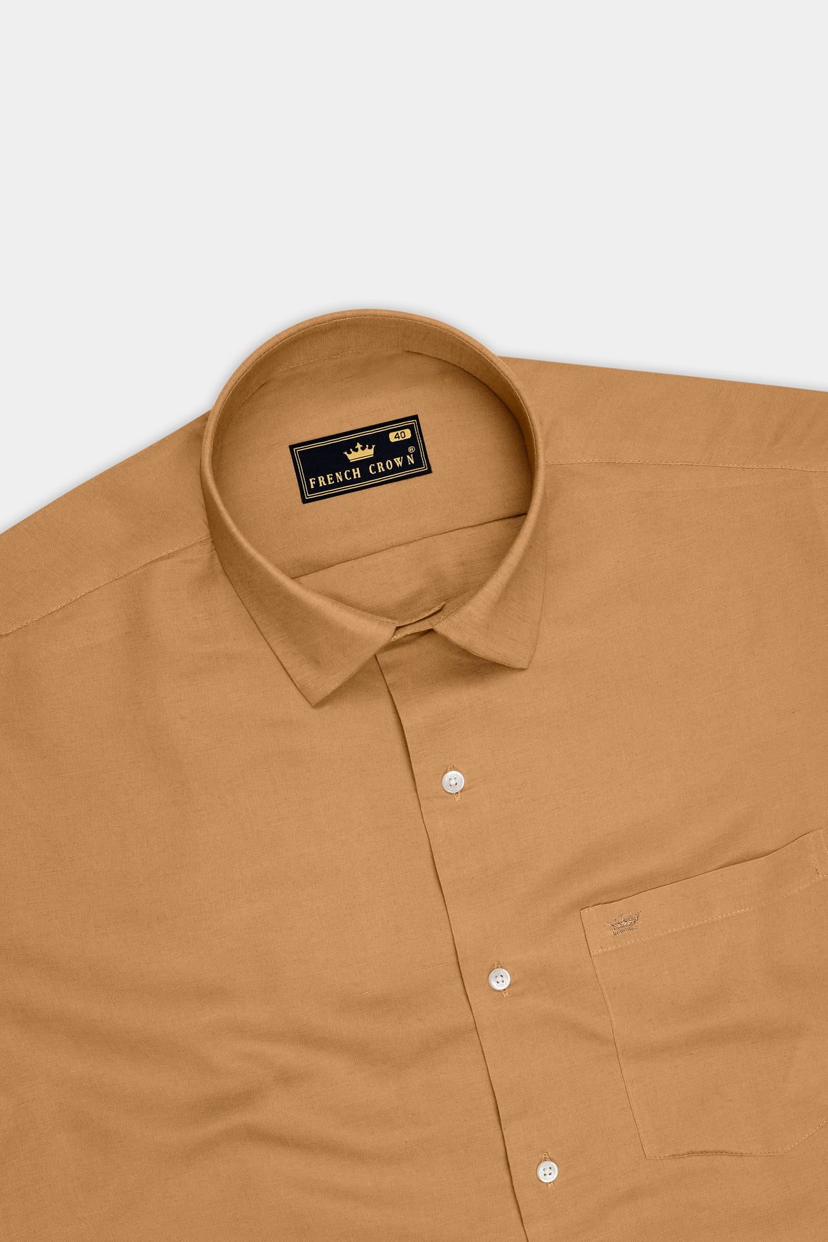 Terra-Muddy Brown Luxurious Linen Dress Shirt