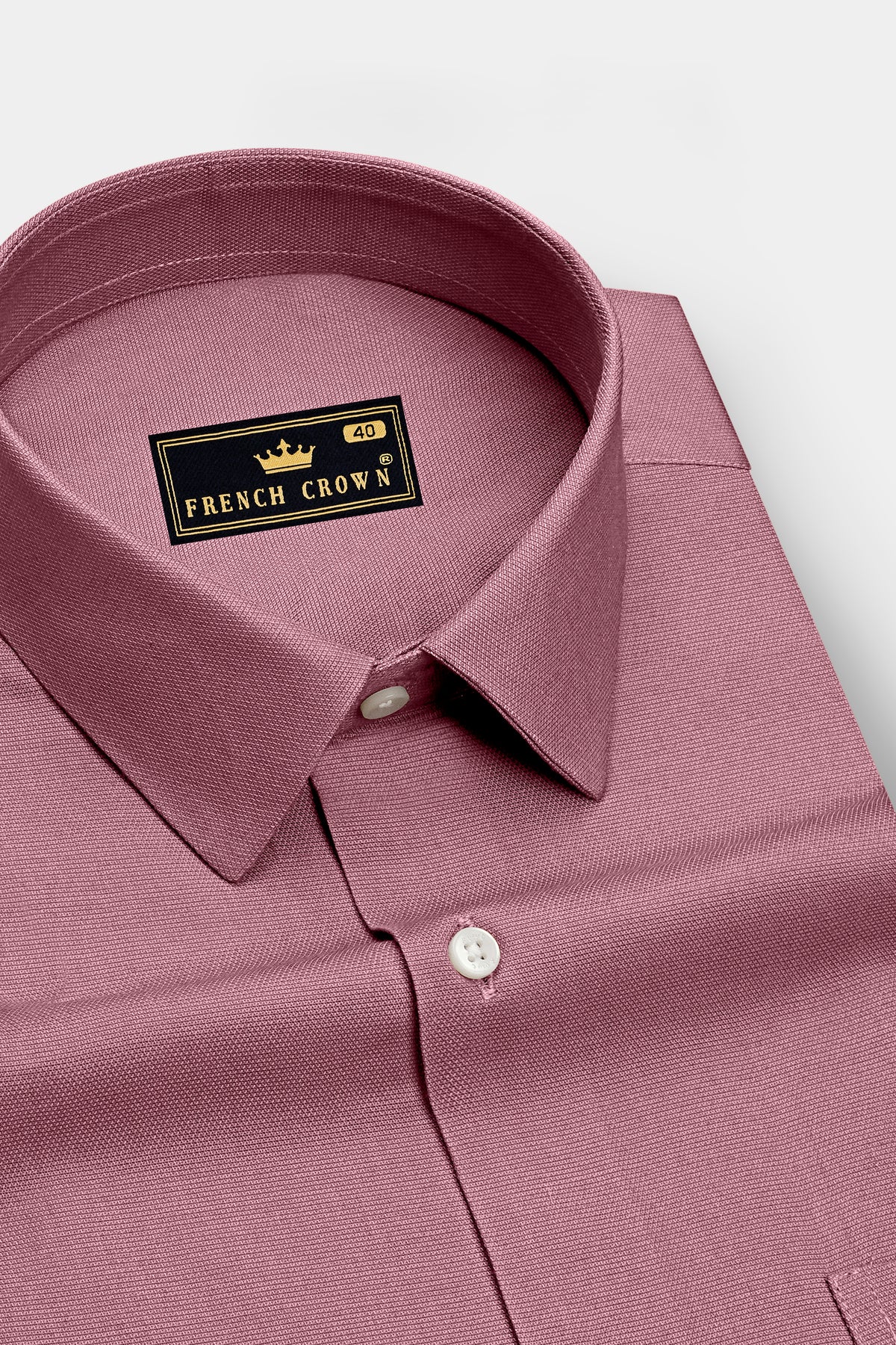 Roselle-Turkish Pink Dobby Textured Premium Giza Cotton Dress Shirt