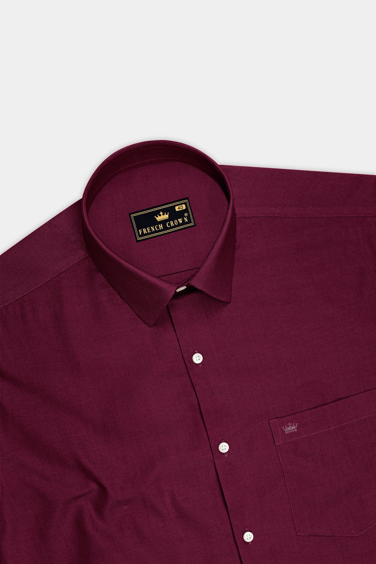 Velour-Berry Wine Dobby Textured Premium Giza Cotton Dress Shirt