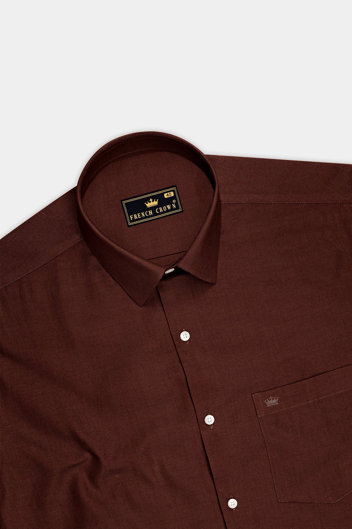 Tactile-Bean Brown Dobby Textured Premium Giza Cotton Dress Shirt