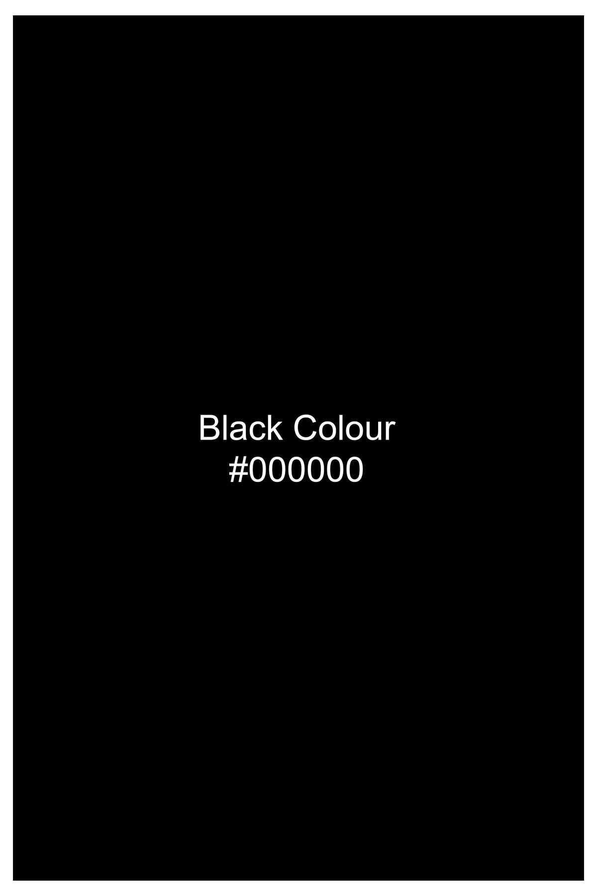 Obsidian-Jade Black Dobby Textured Premium Giza Cotton Dress Shirt