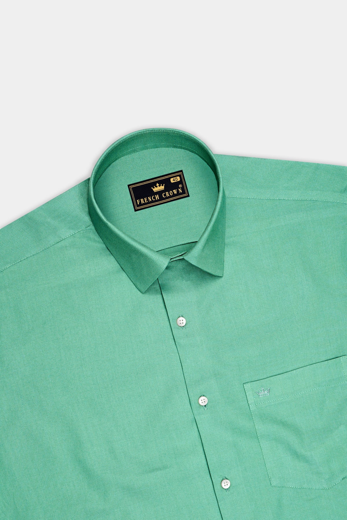 Serene-Seafoam Green Dobby Textured Premium Giza Cotton Dress Shirt