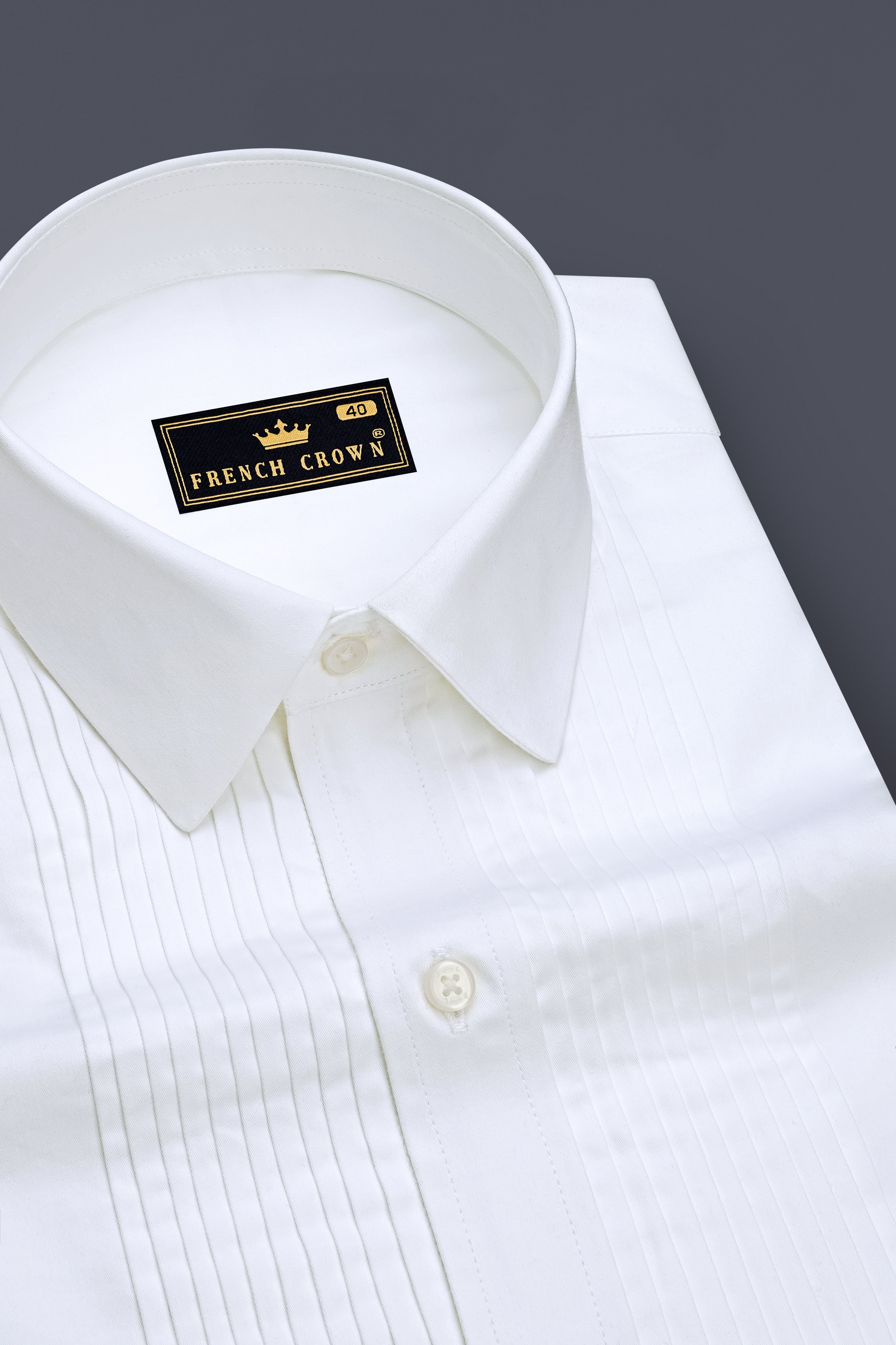 Lumina-Bright White French Cuff Subtle Sheen Super Soft Premium Cotton Tuxedo Dress Shirt