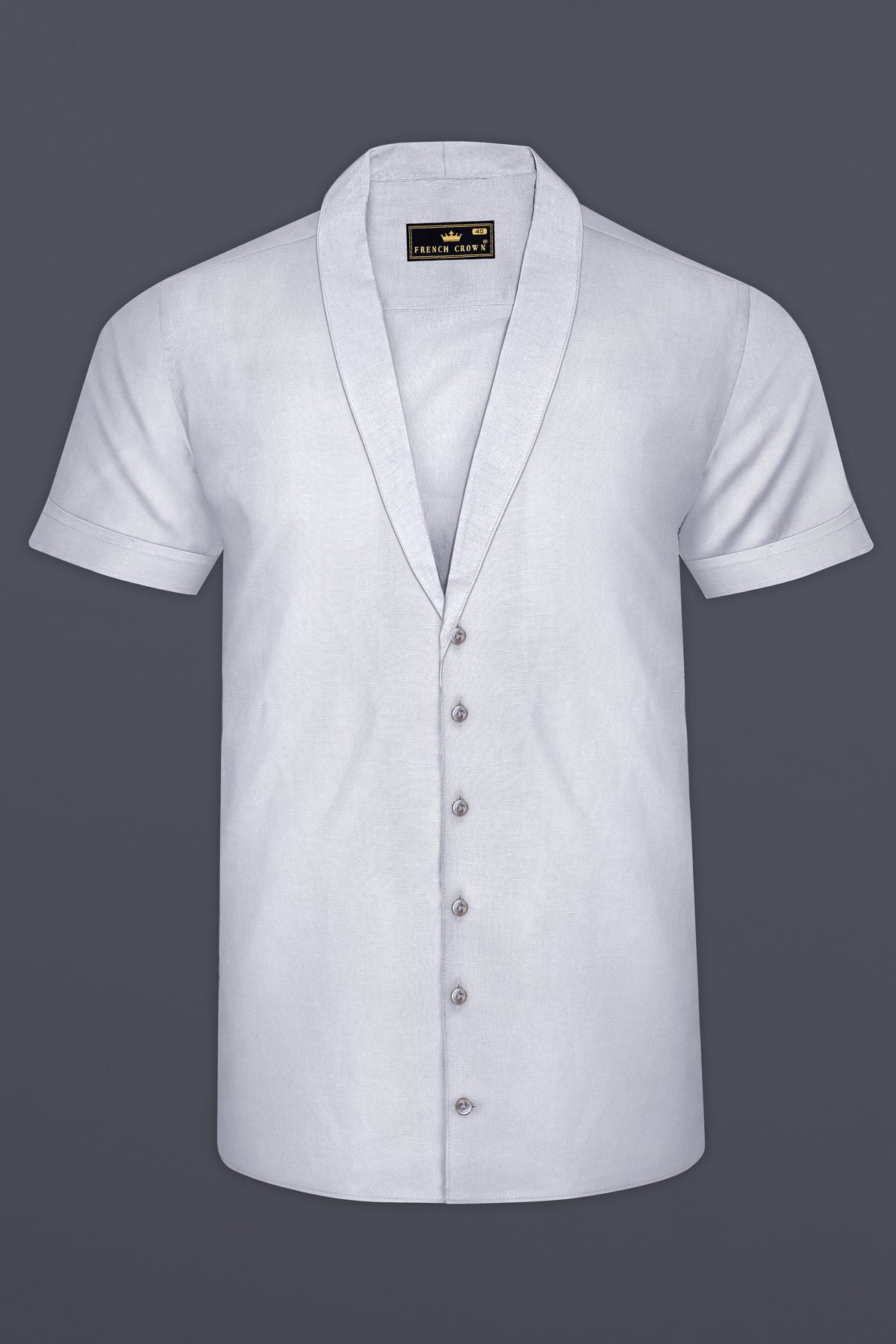 Nordic-Oslo Gray Luxerious Linen Designer Casual Shirt