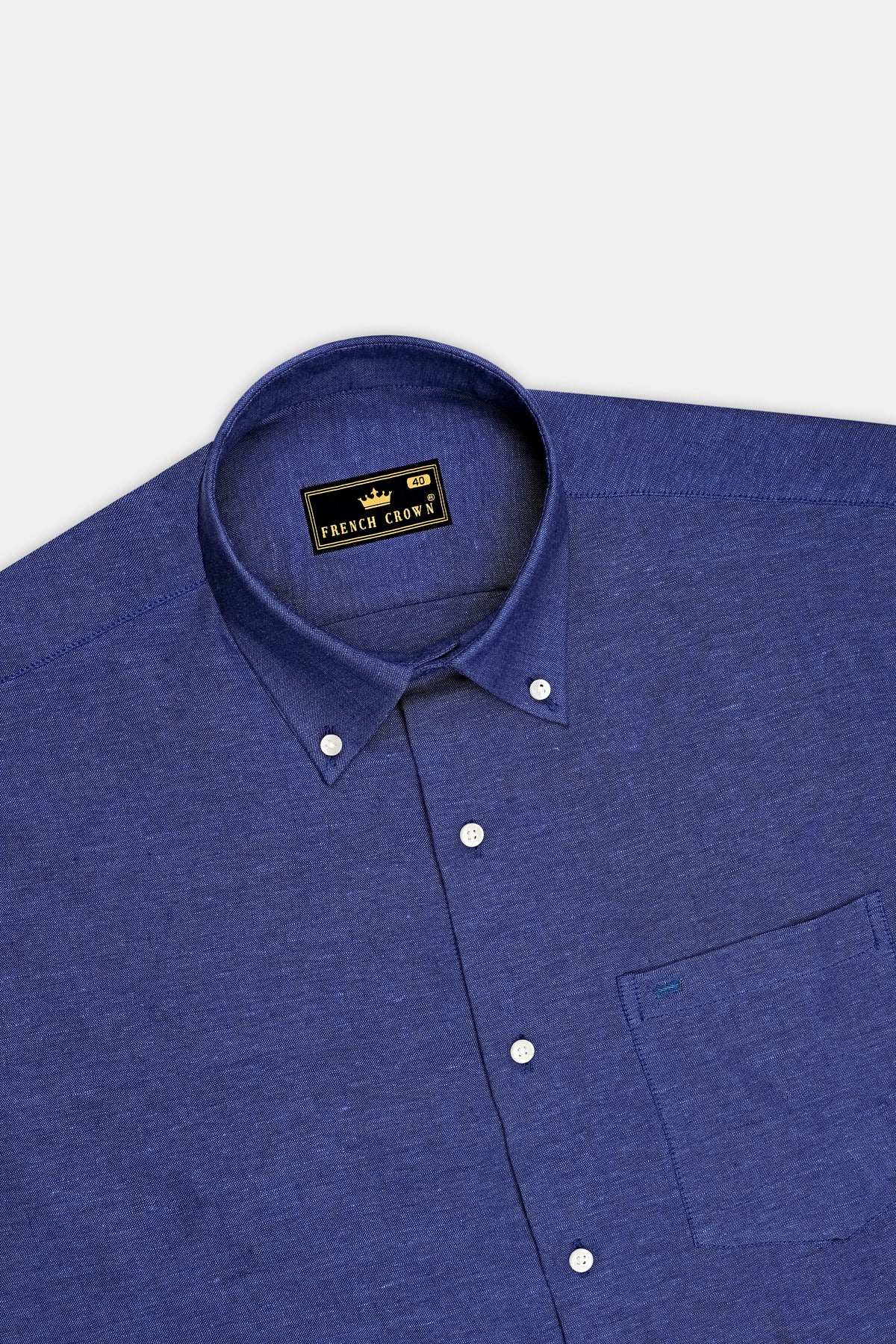 Ravenn-Midnight Blue Premium Denim Button Down Dress Shirt