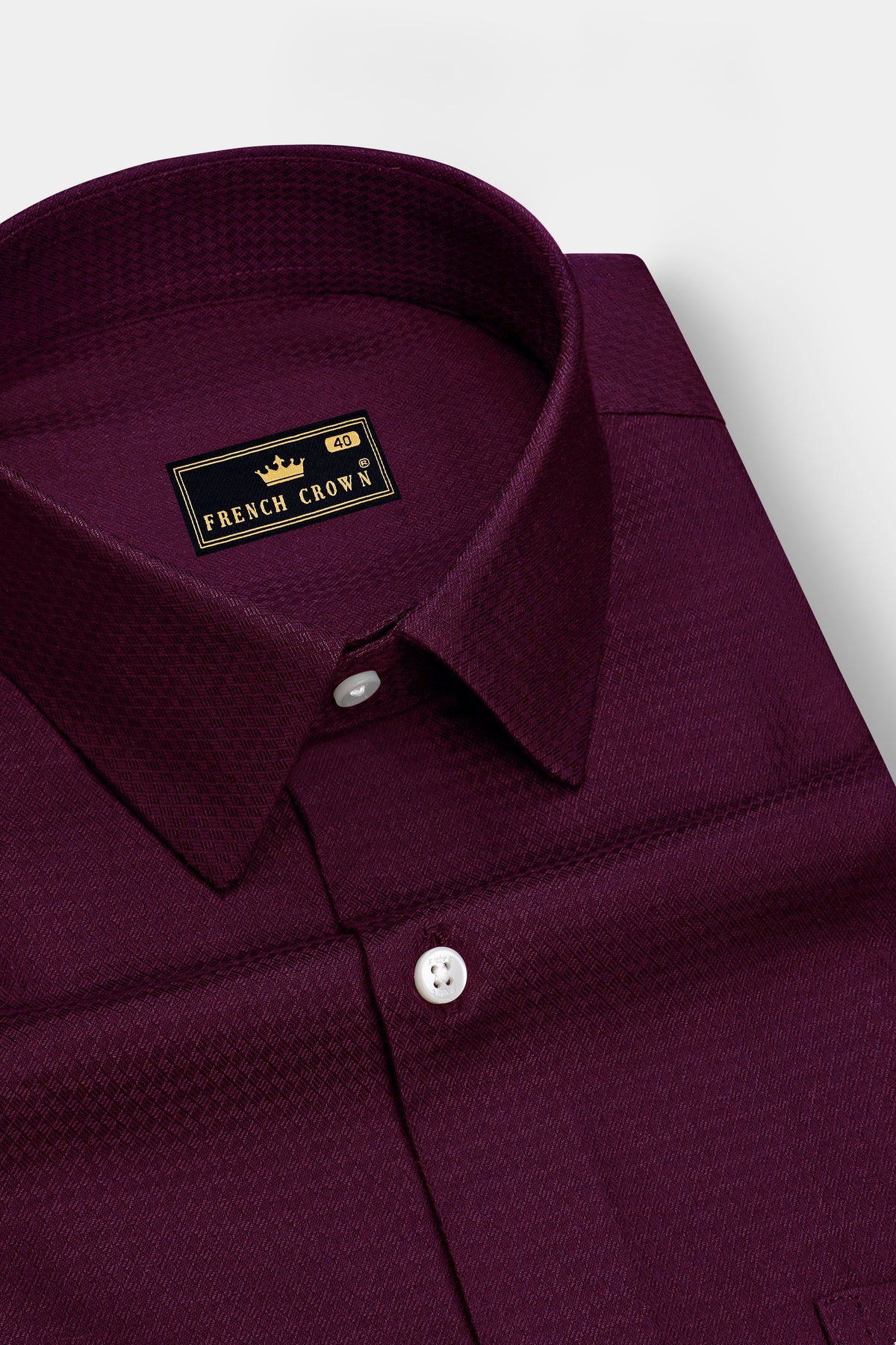 Velaris-Asphalt Purple Jacquard Textured Premium Cotton Dress Shirt