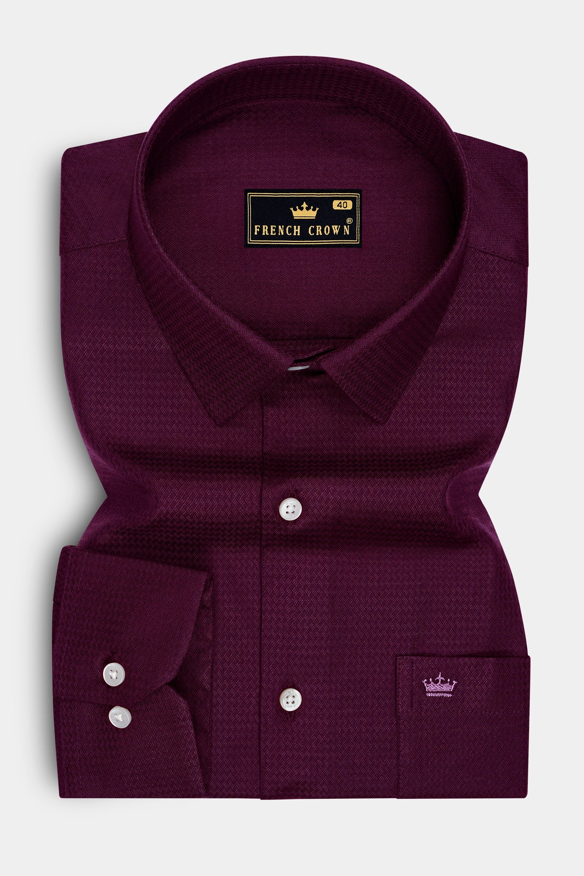 Velaris-Asphalt Purple Jacquard Textured Premium Cotton Dress Shirt