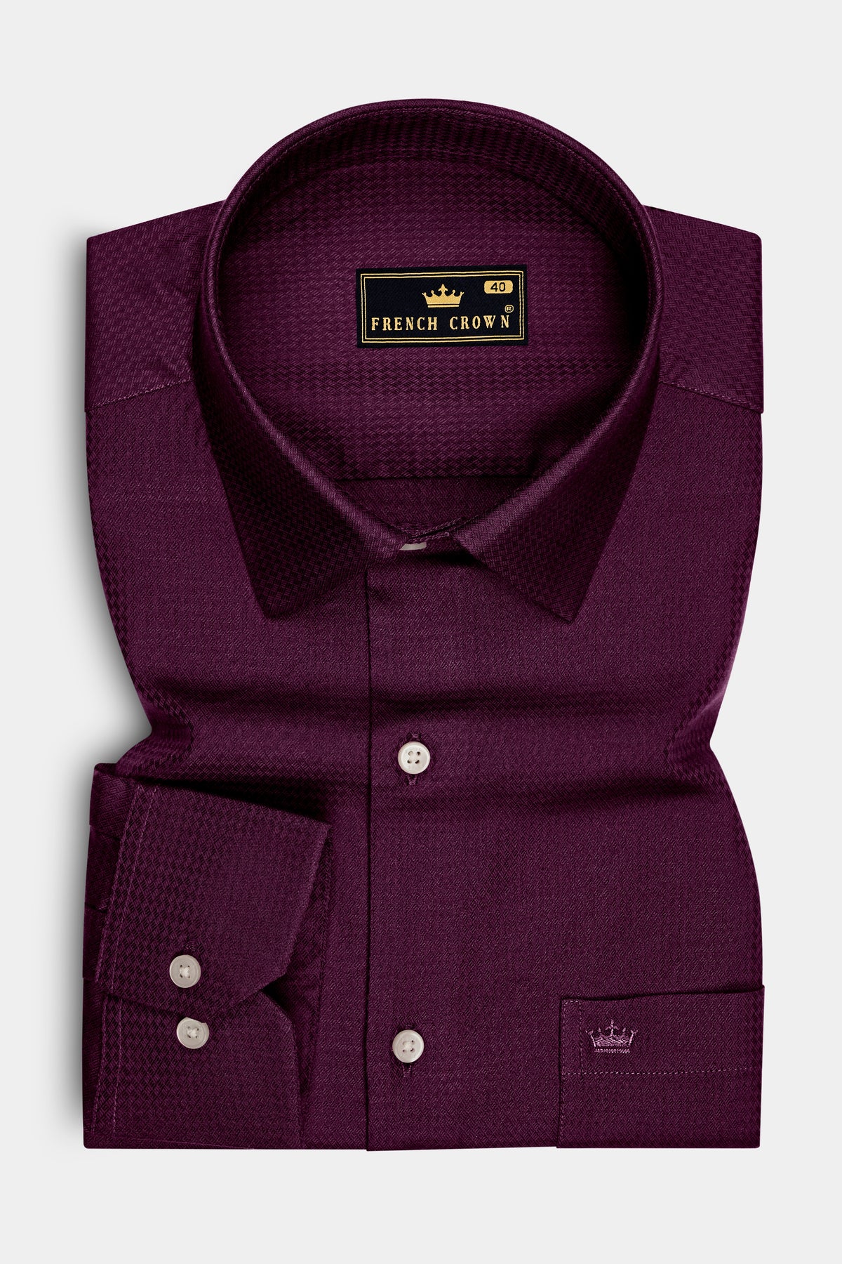 Velaris-Asphalt Purple Jacquard Textured Premium Cotton Dress Shirt