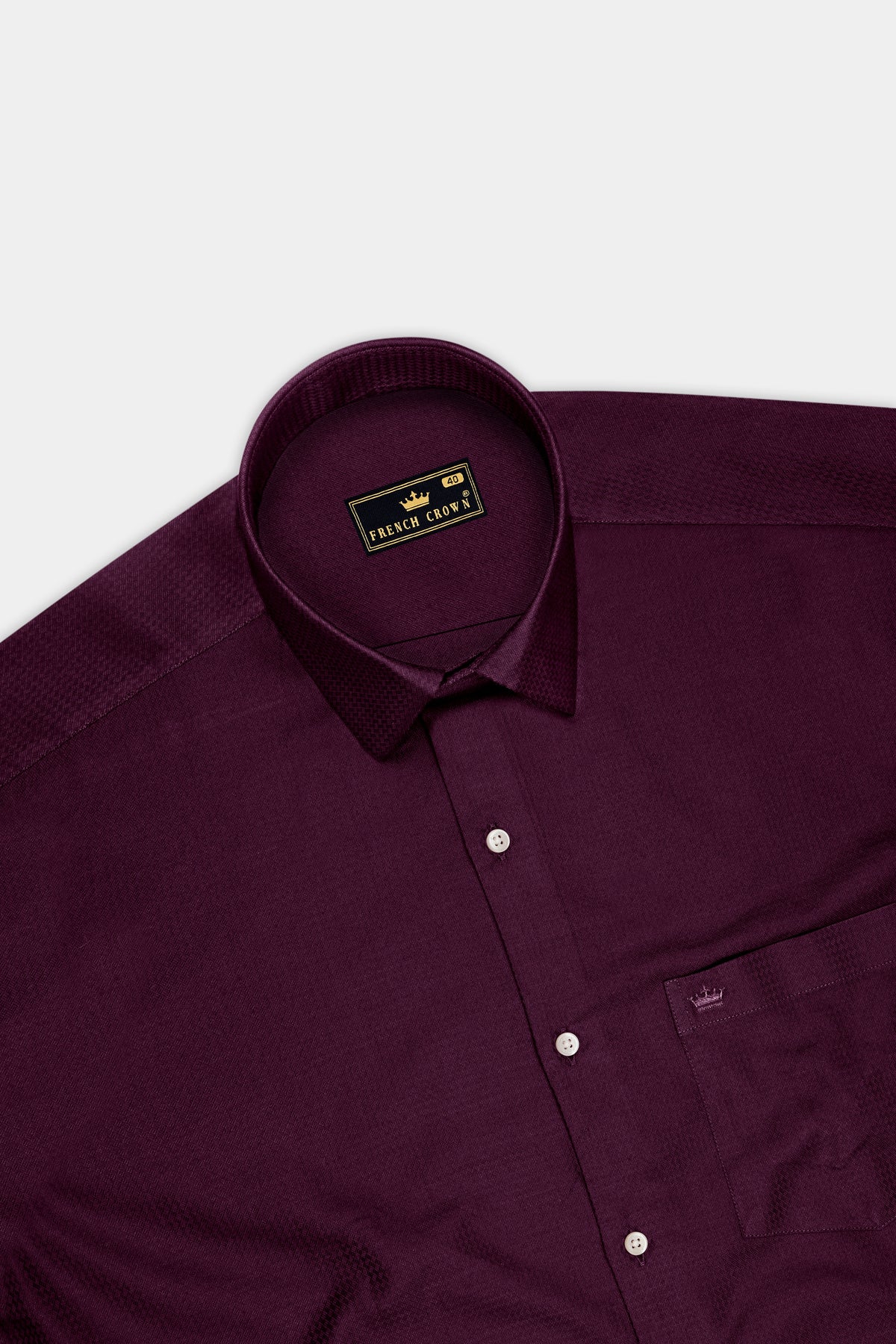 Velaris-Asphalt Purple Jacquard Textured Premium Cotton Dress Shirt