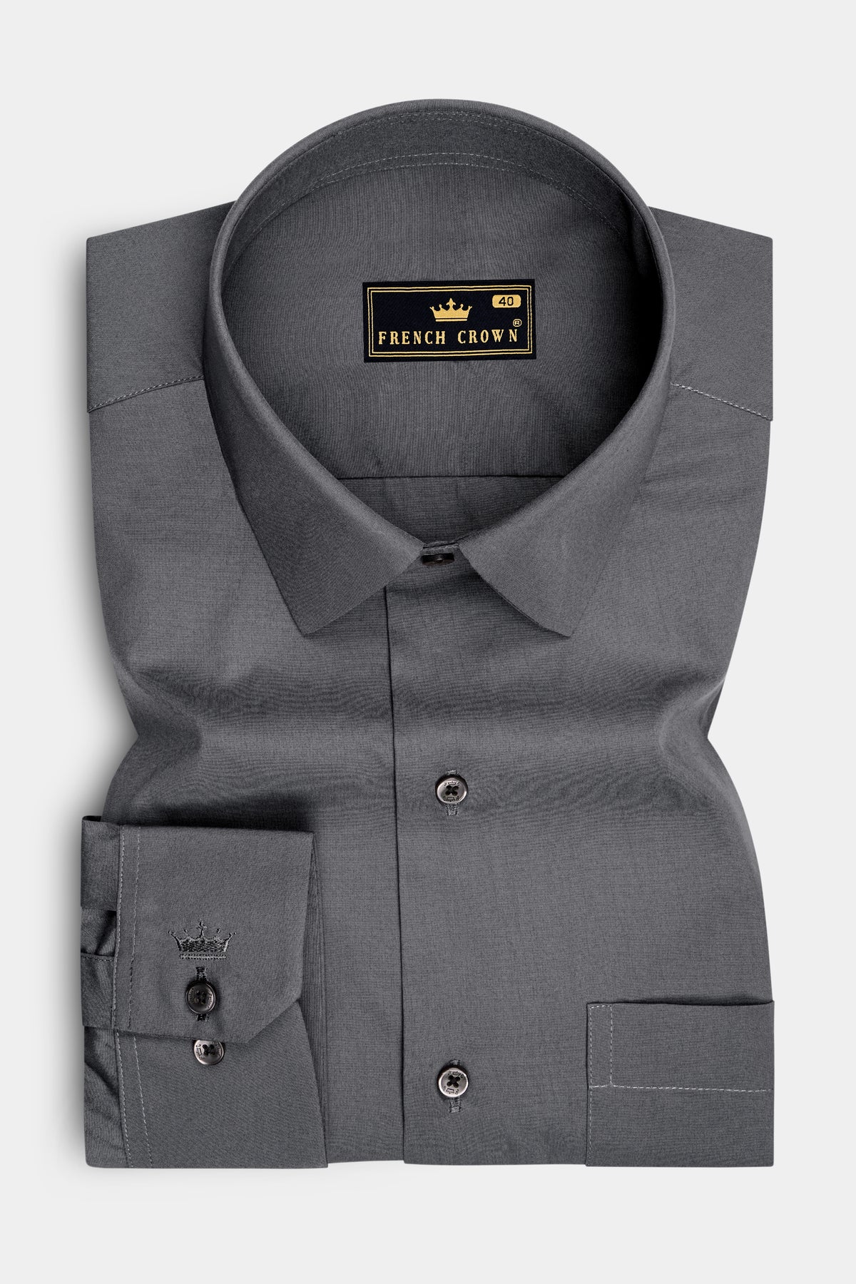 Aureon-Chicago Gray Premium Giza Cotton Dress Shirt