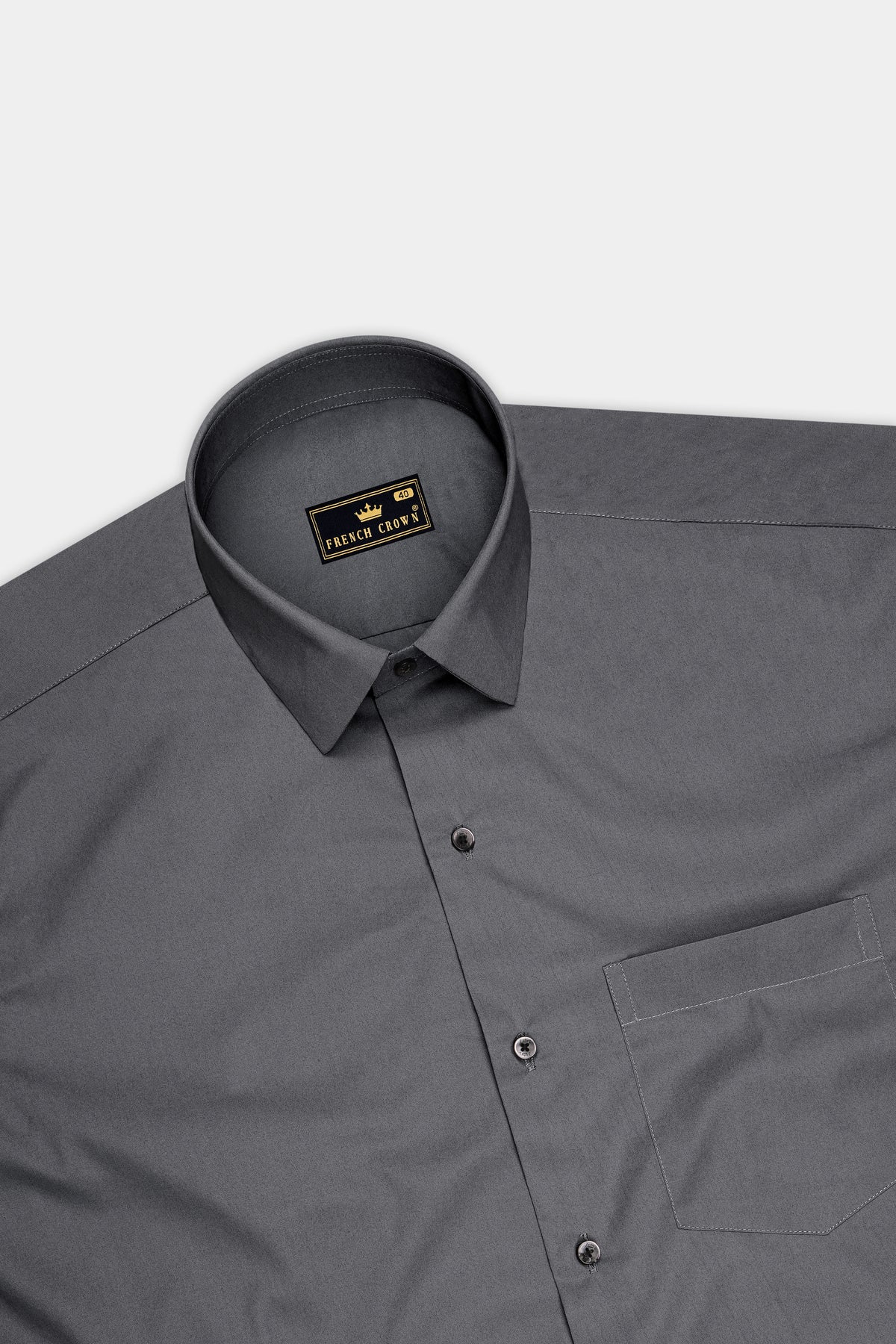 Aureon-Chicago Gray Premium Giza Cotton Dress Shirt