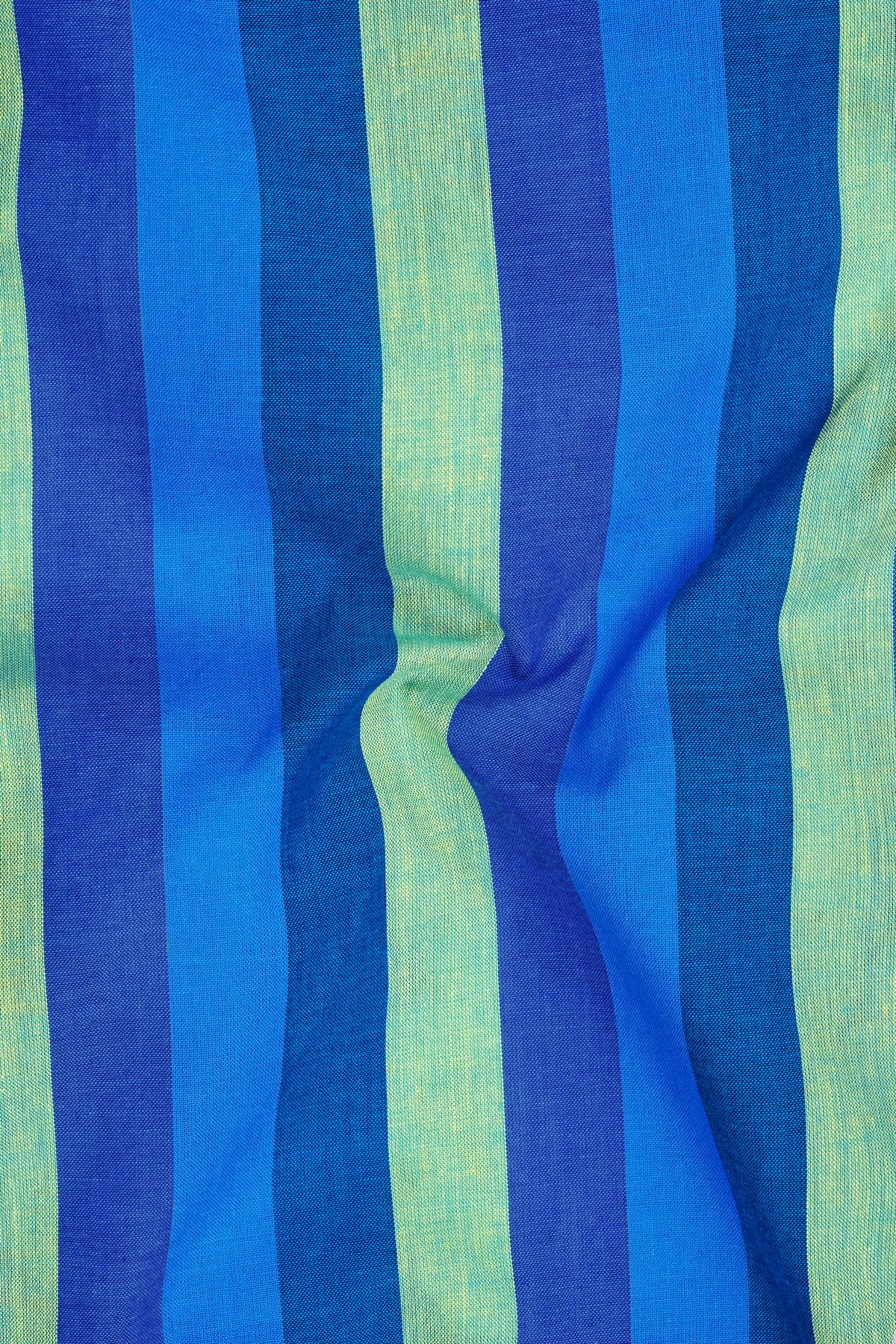 Elysian-Tory Blue And Surf Green Striped Luxurious Linen Casual Kurta Shirt