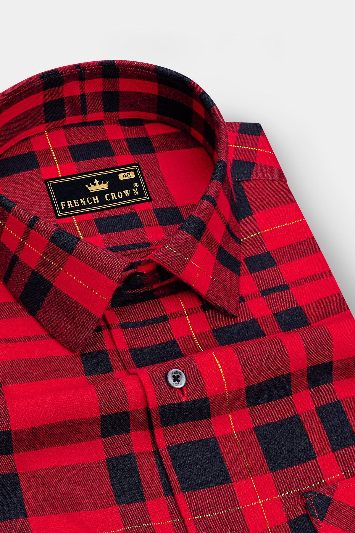 Garnet-Cherry Red And Jade Black Plaid Premium Tencel Designer Casual Shirt
