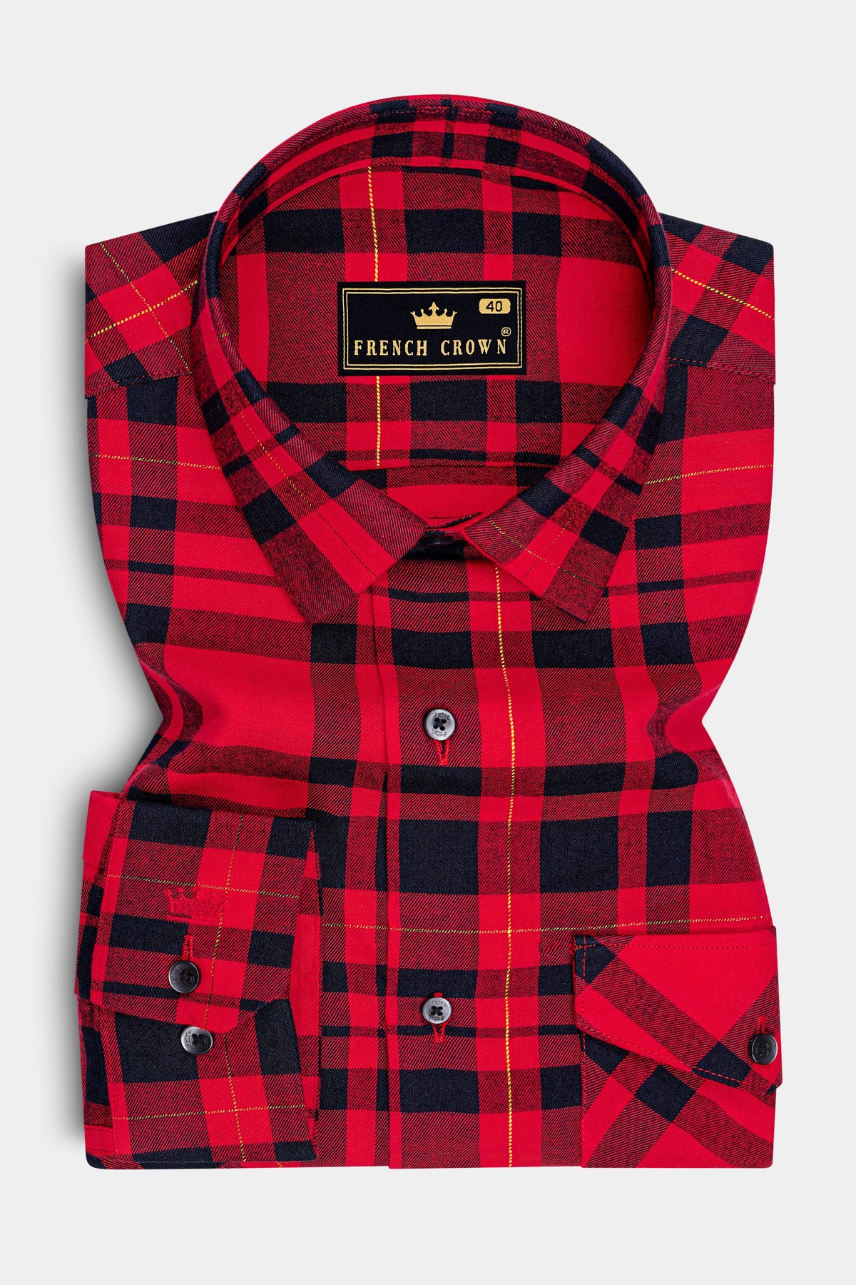 Garnet-Cherry Red And Jade Black Plaid Premium Tencel Designer Casual Shirt