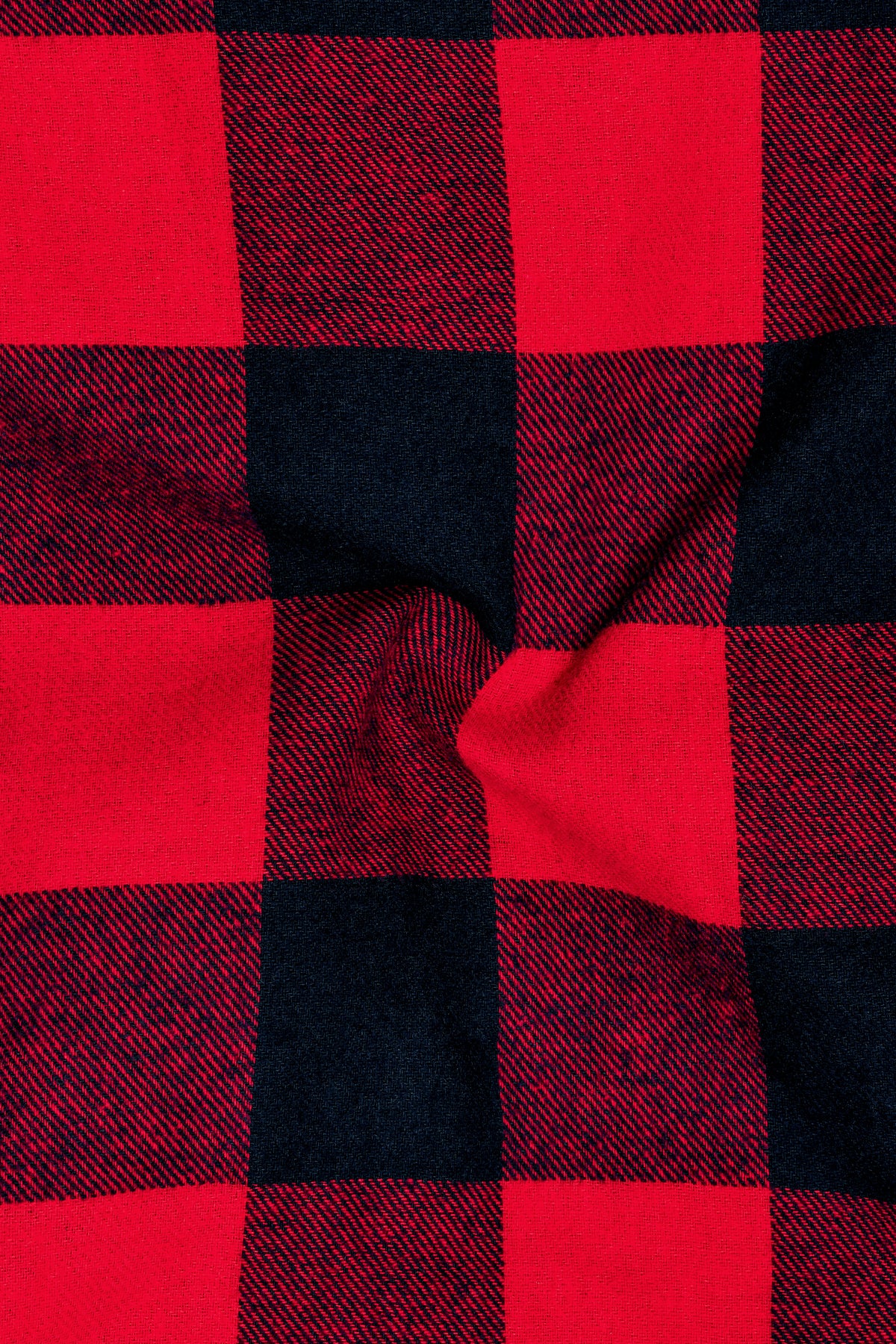 Onyx-Cadmium Red And Jade Black Buffalo Plaid Flannel Premium Cotton Designer Casual Shirt