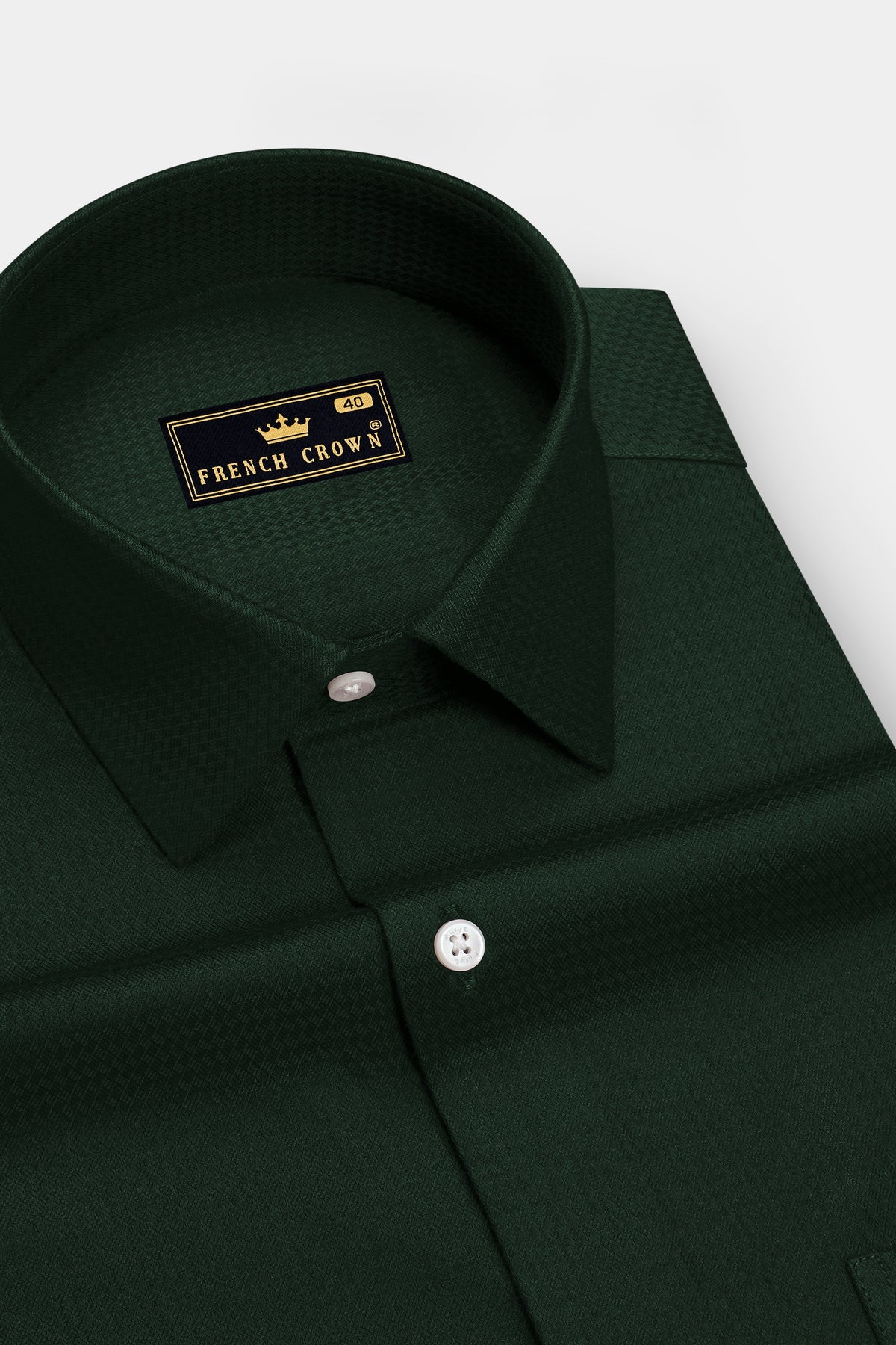 Verdant-Jungle Green Jacquard Textured Premium Cotton Dress Shirt