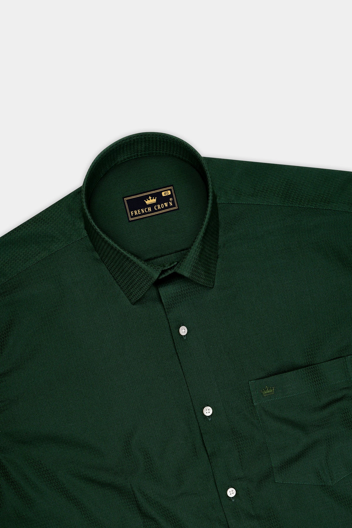 Verdant-Jungle Green Jacquard Textured Premium Cotton Dress Shirt