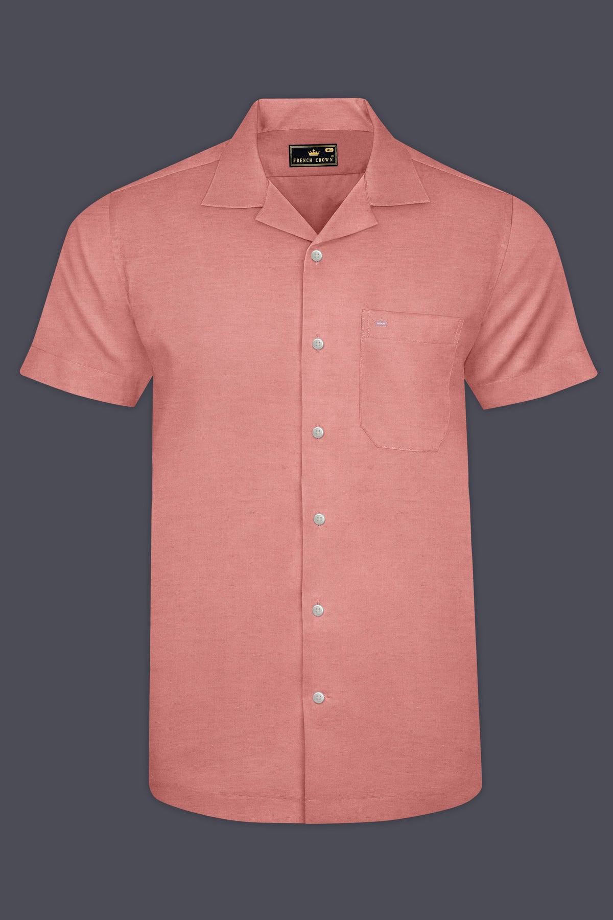 Elaris-Sea Pink Luxurious Linen Casual Shirt