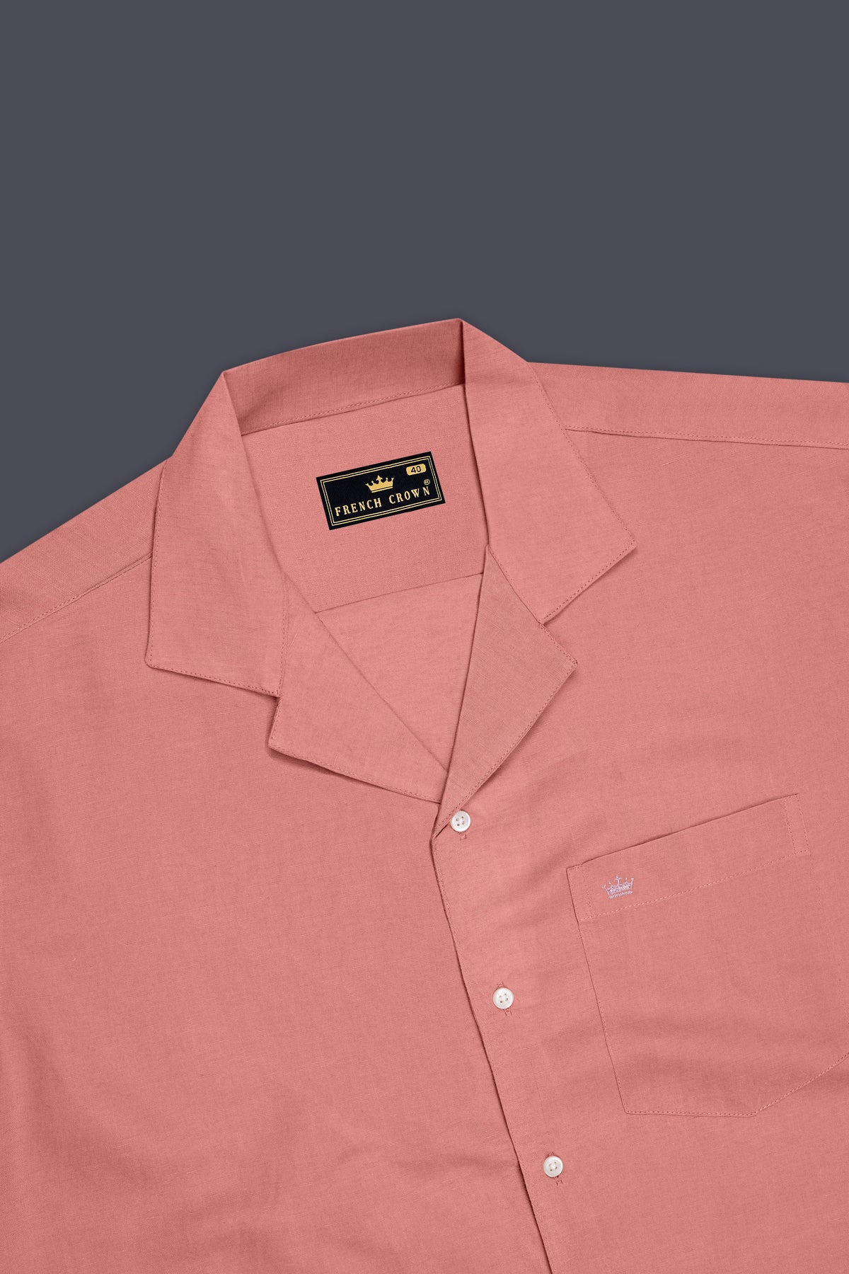 Elaris-Sea Pink Luxurious Linen Casual Shirt