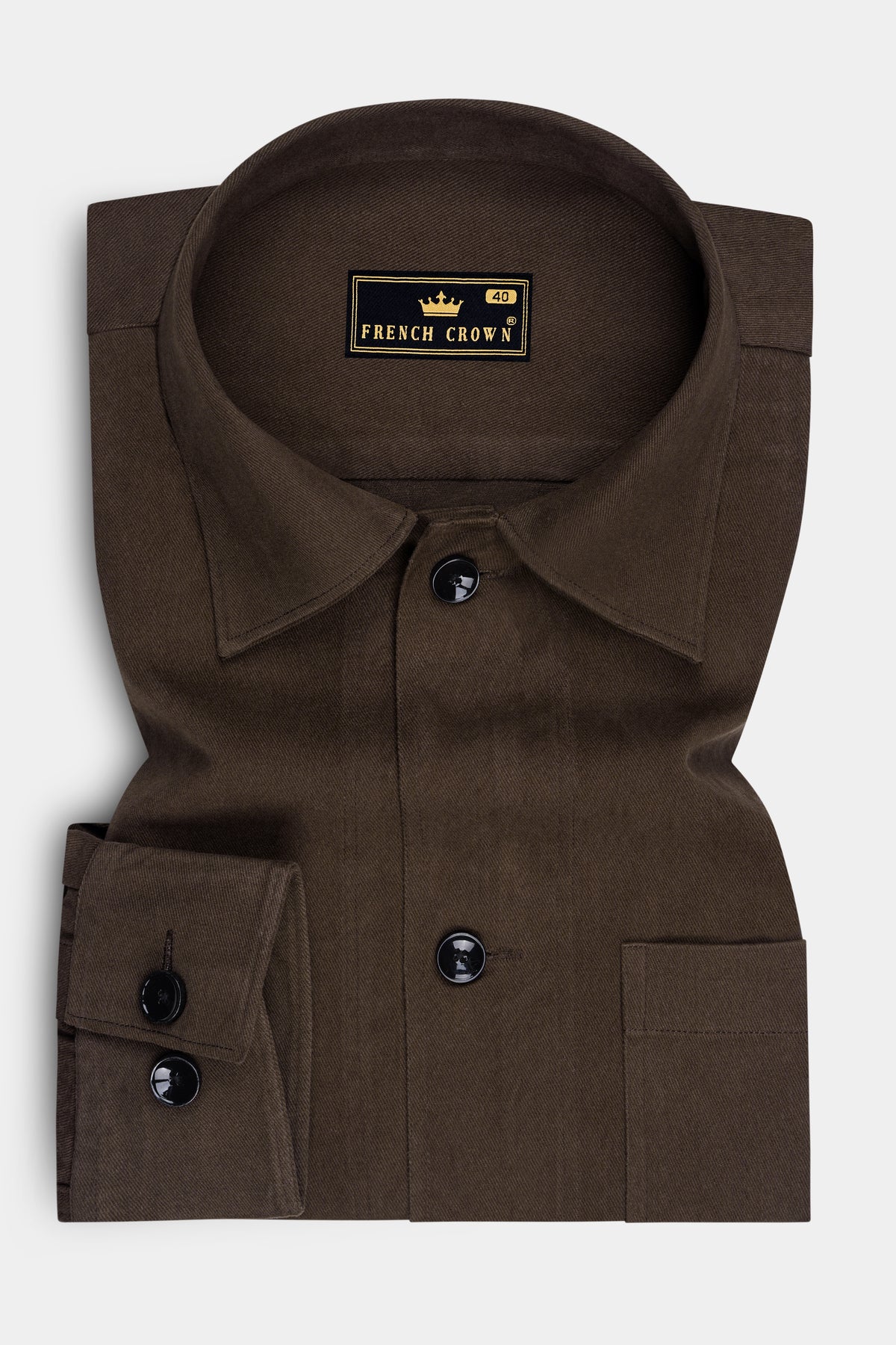 Eldric-Zeus Brown Textured Oxford Premium Cotton Heavy Weight Designer Casual Shirt