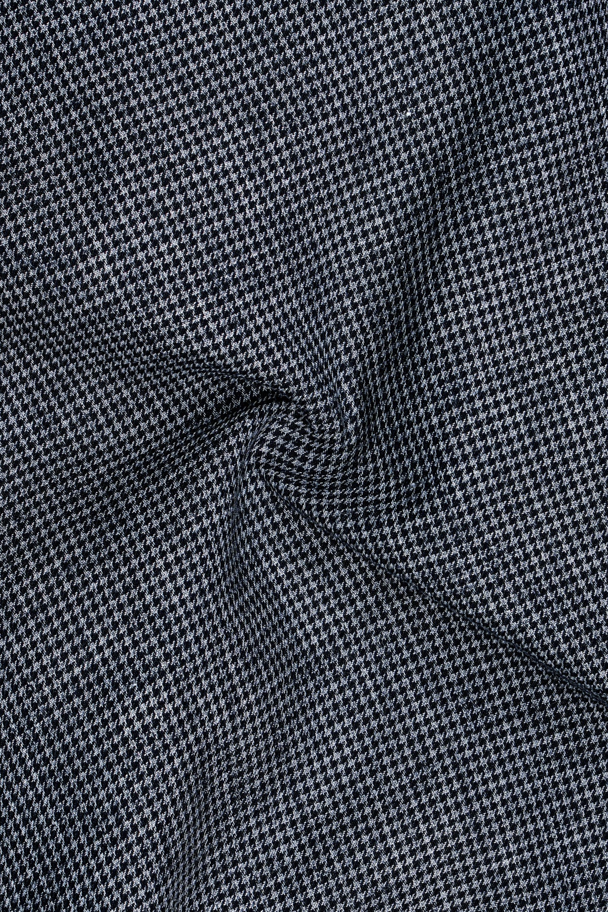 Vanta-Nevada Gray Houndstooth Textured Premium Cotton Dress Shirt
