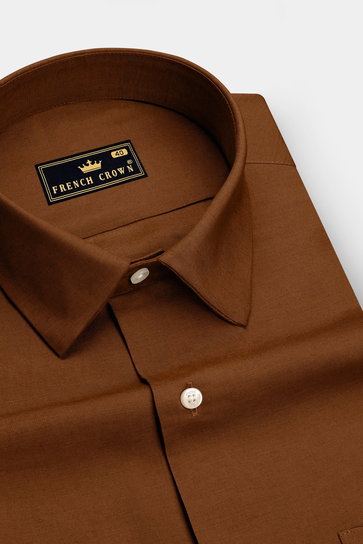 Tavero-Walnut Brown Luxurious Linen Dress Shirt