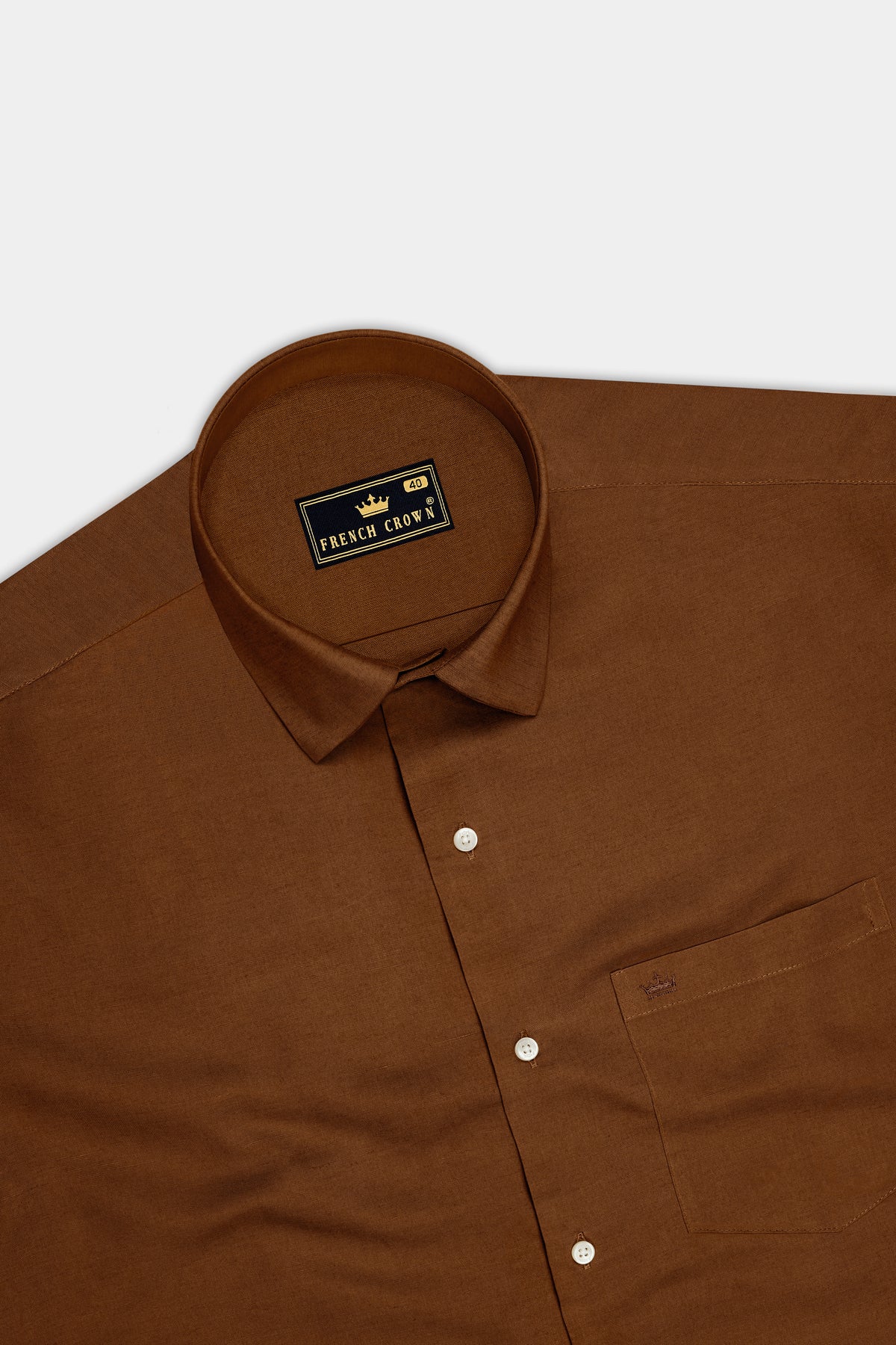 Tavero-Walnut Brown Luxurious Linen Dress Shirt