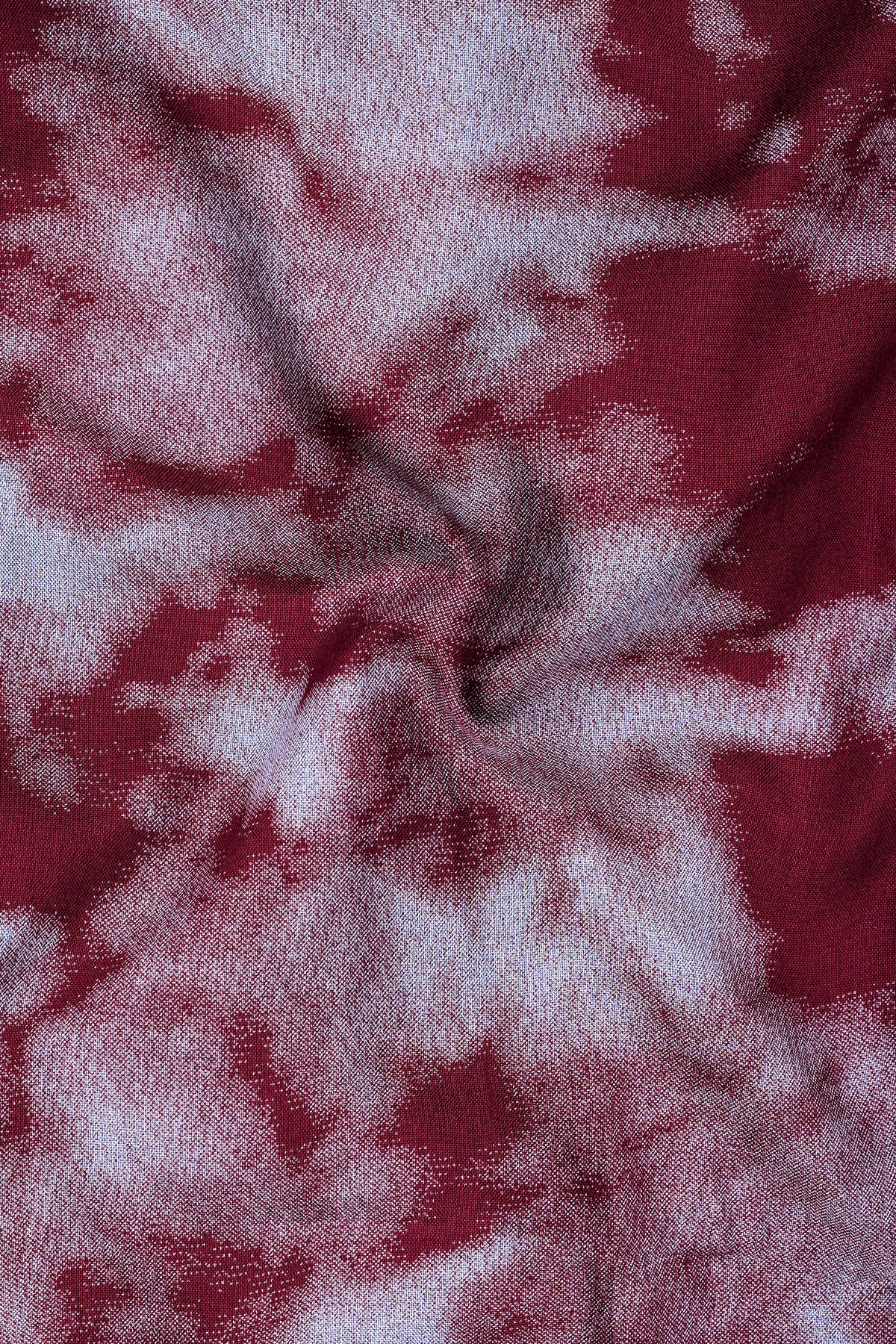 Fusion-Merlot Maroon And Manatee Gray Marbled Tie-Dye Printed Super Soft Tencel Casual Shirt