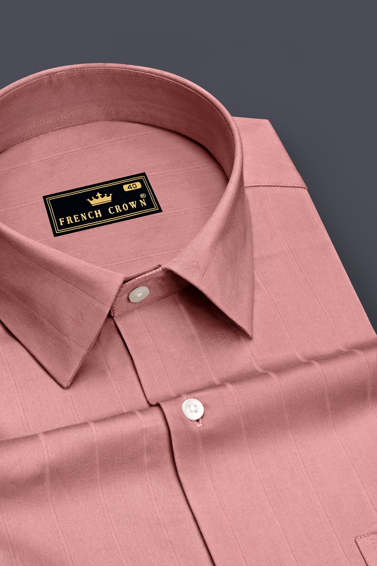 Serelle-Ruddy Pink Dobby Striped Premium Giza Cotton Dress Shirt