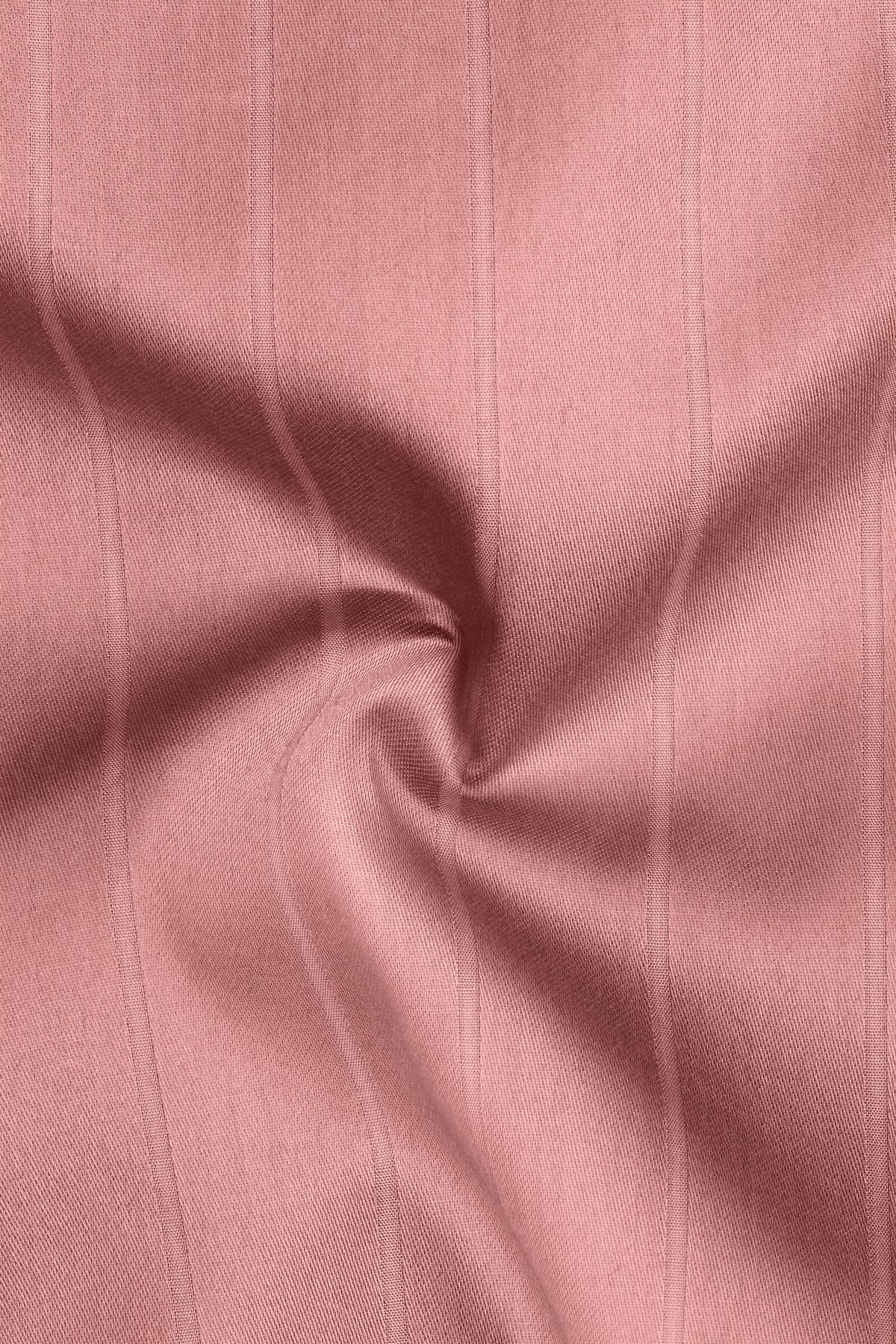 Serelle-Ruddy Pink Dobby Striped Premium Giza Cotton Dress Shirt