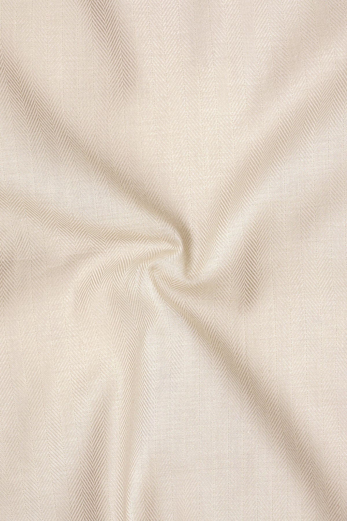 Lumin-Almond Cream Herringbone Textured Premium Cotton Dress Shirt