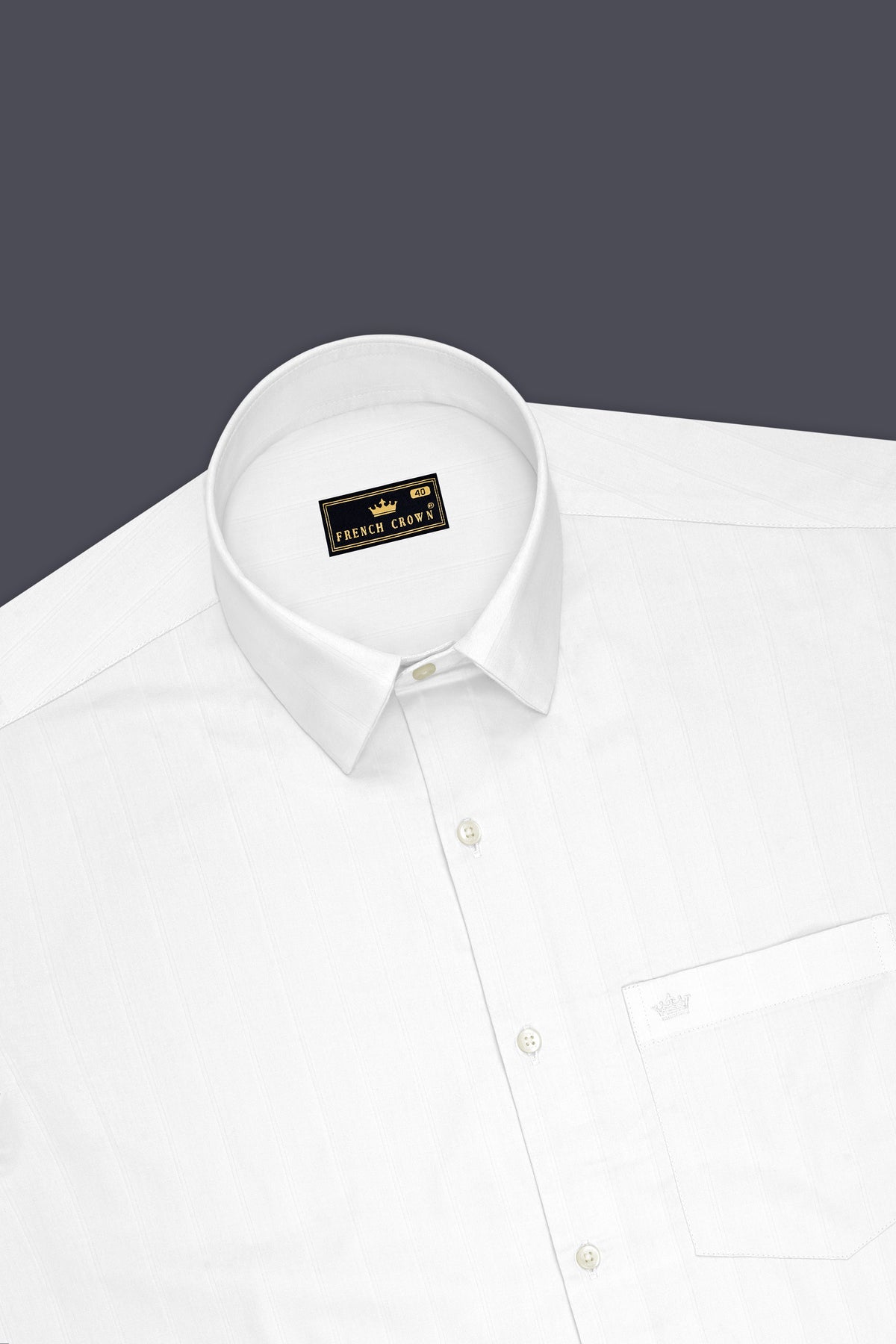 Dorian-Bright White Dobby Striped Premium Giza Cotton Dress Shirt