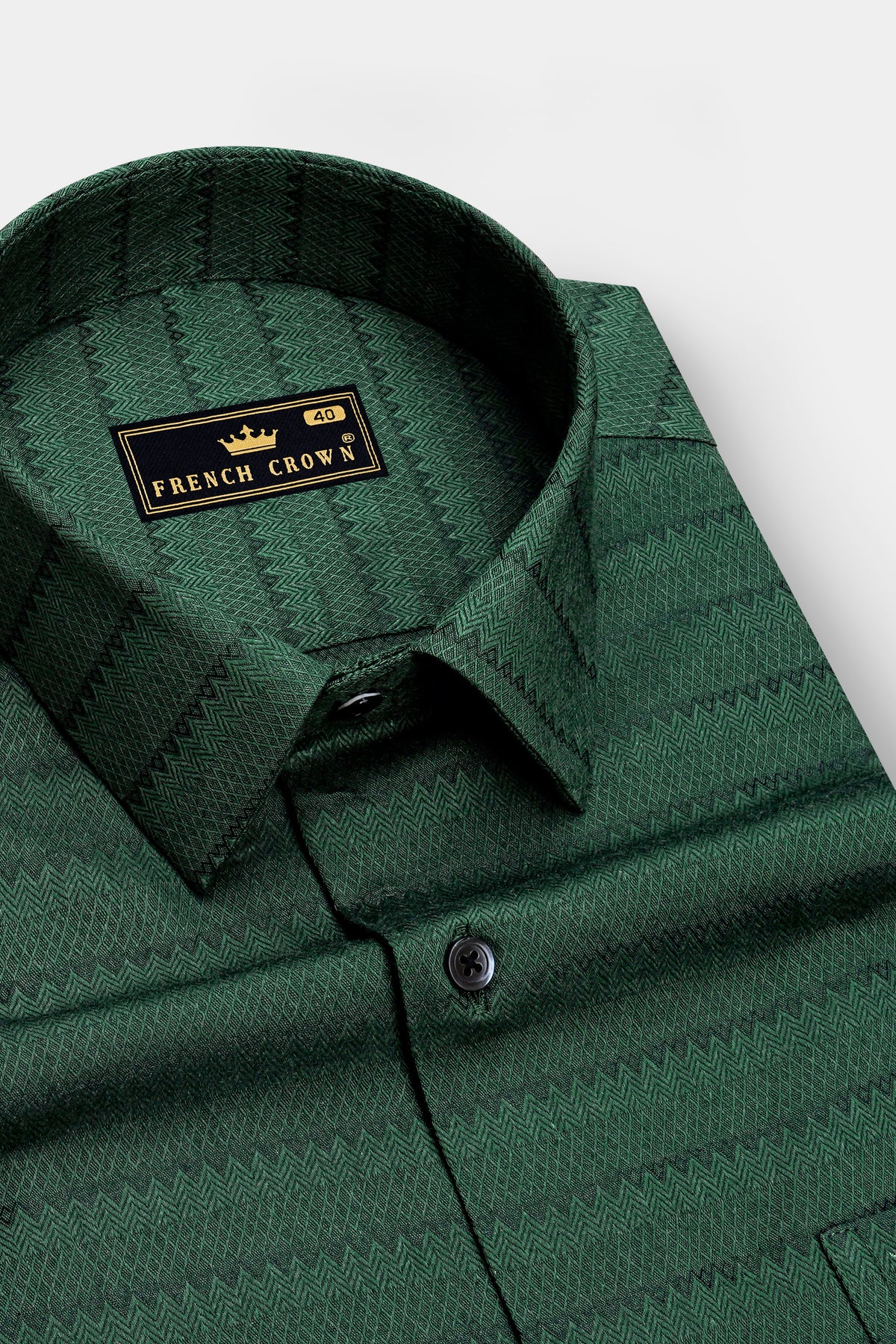 Arden-Celtic Green Jacquard Textured Premium Cotton Dress Shirt
