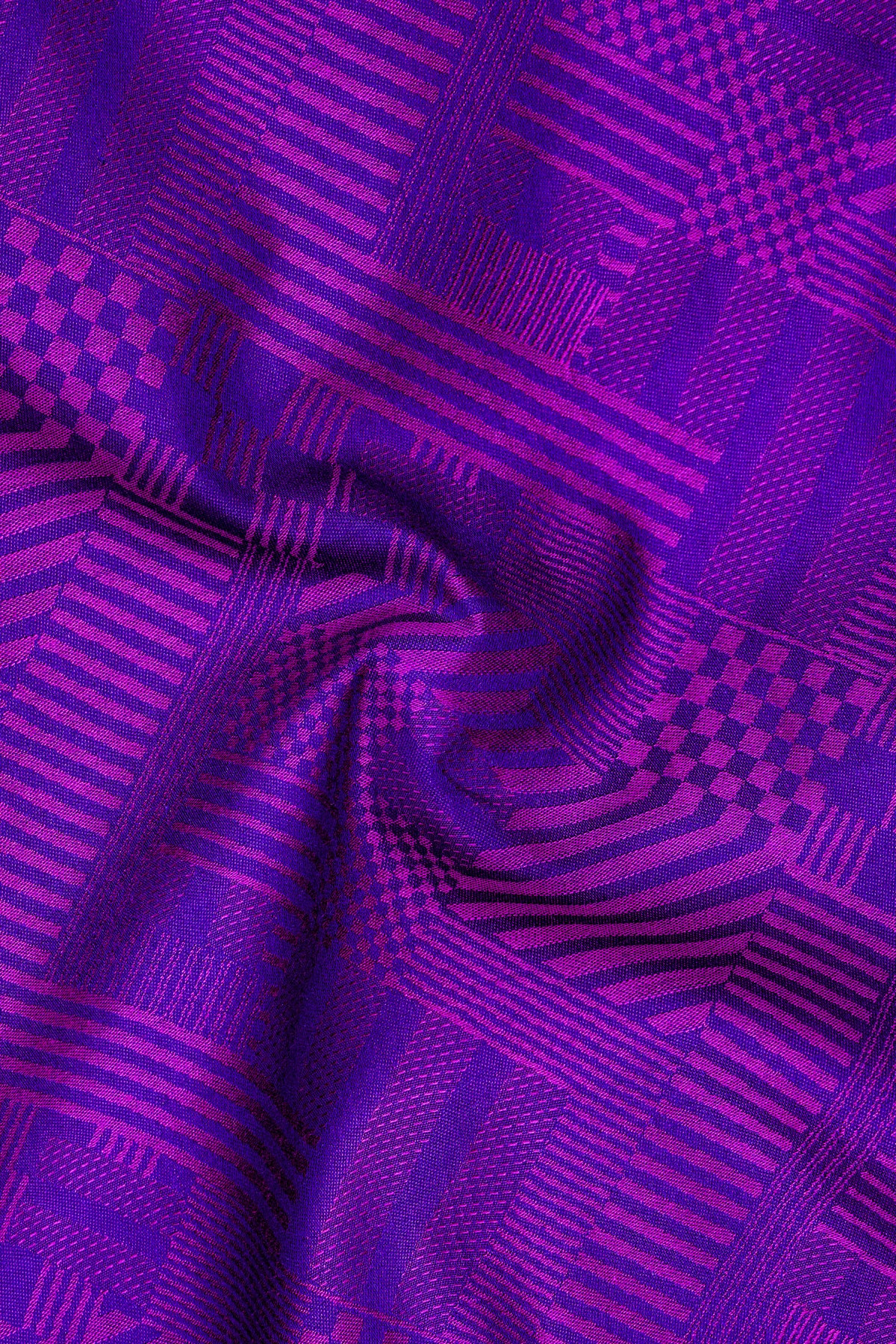 Ornate-Eminence Purple Abstract Geometric Jacquard Textured Premium Cotton Dress Shirt