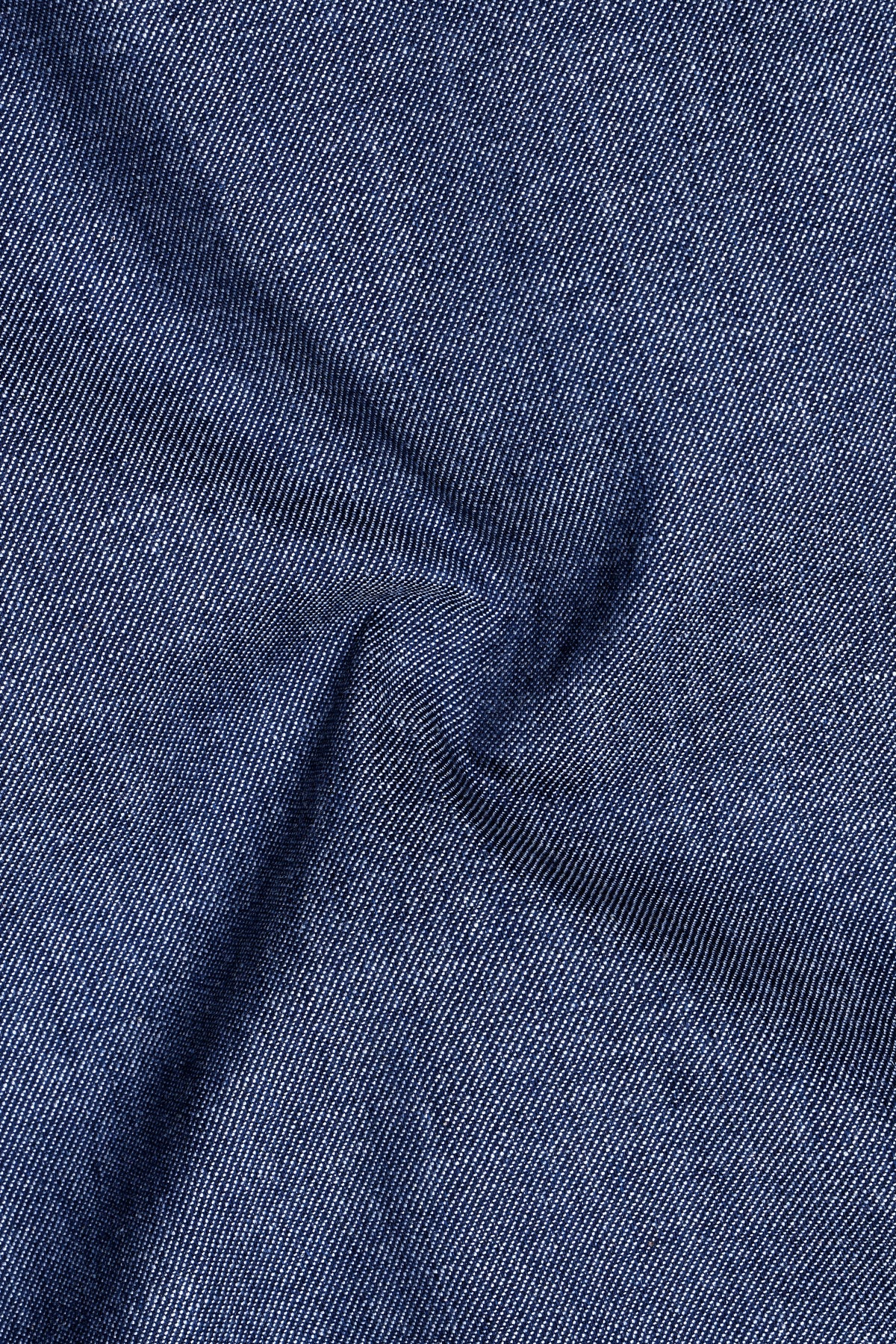 Celestia-Zodiac Blue Oxford Textured Premium Cotton Cut Away Casual Shirt