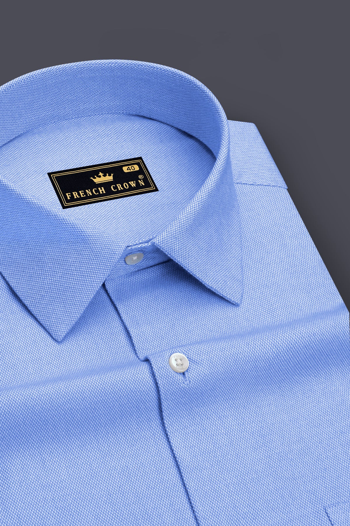 Sovereign-Portage Blue Dobby Textured Premium Giza Cotton Dress Shirt