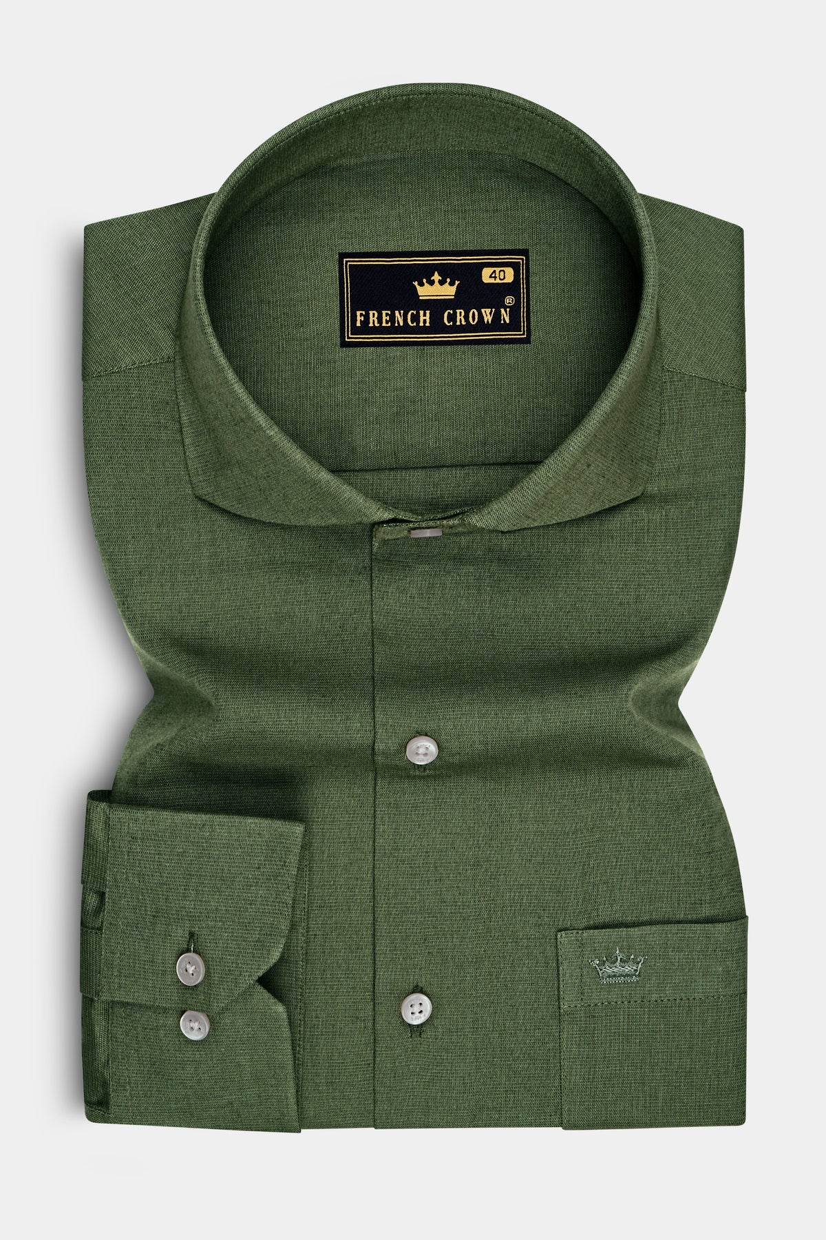 Cypress-Rangoon Green Luxurious Linen Cut Away Dress Shirt