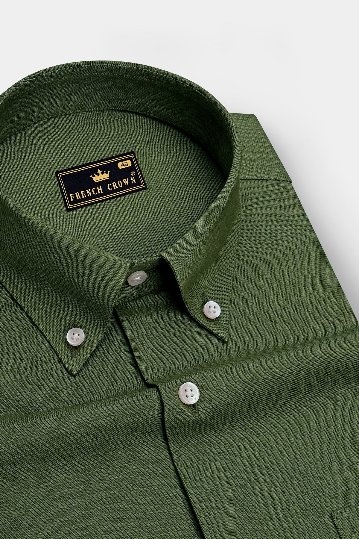 Cypress-Rangoon Green Luxurious Linen Button Down Dress Shirt