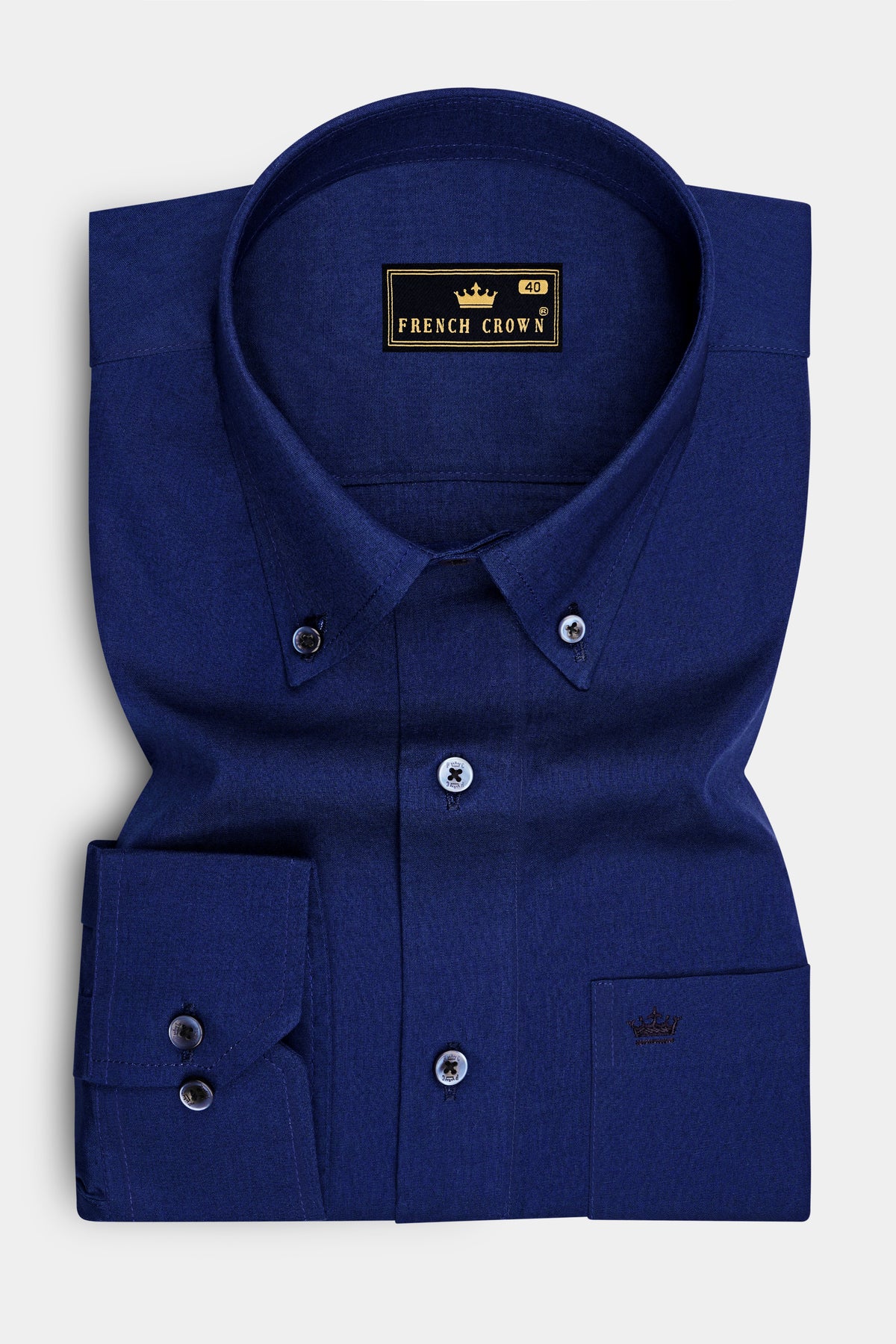 Nautica-Downriver Blue Oxford Textured Premium Cotton Button Down Dress Shirt