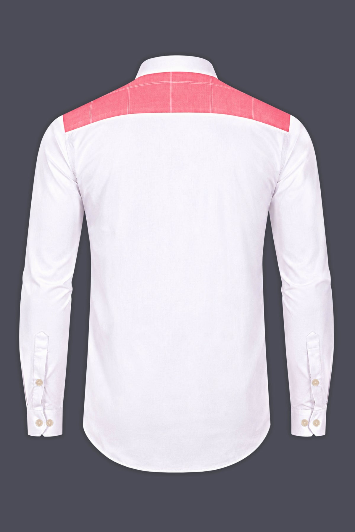 Amity-Salomon Pink And Bright White Plaid Super Soft Premium Cotton Designer Casual Shirt