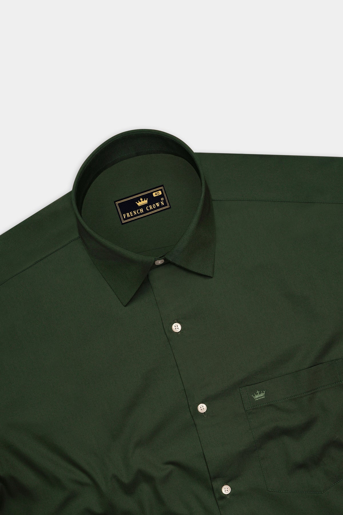 Basil-Forest Green Subtle Sheen Super Soft Premium Cotton Dress Shirt