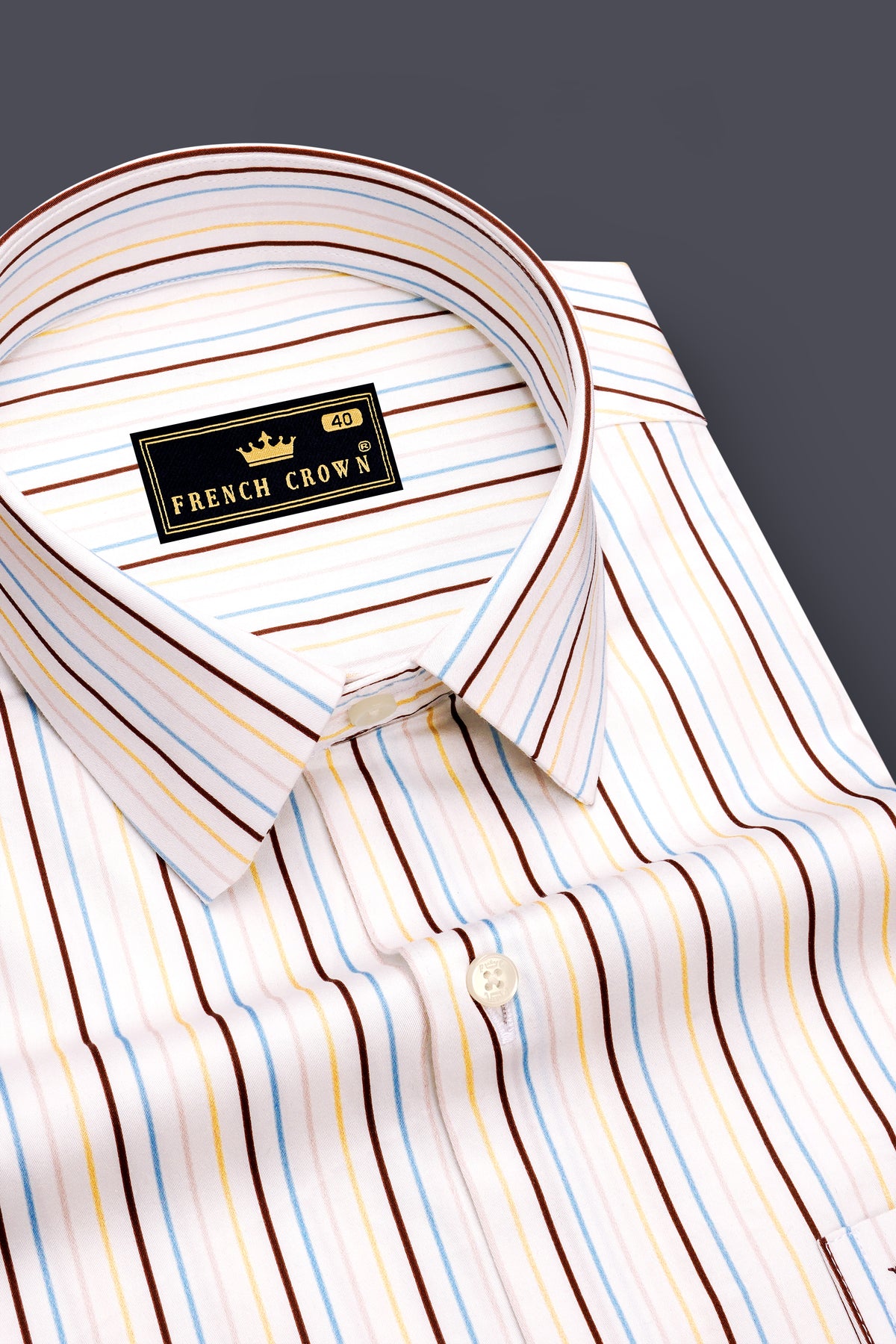 Verve-Bright White And Rebel Maroon Multicolour Pin Striped Super Soft Premium Cotton Dress Shirt