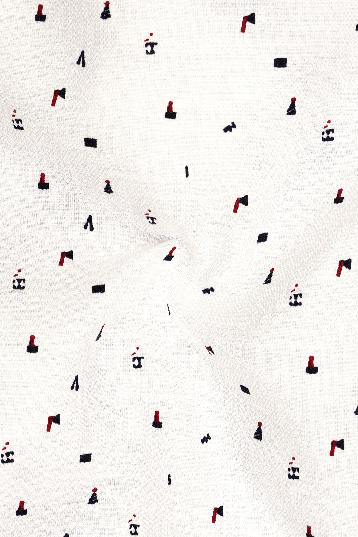 Nivelle-Bright White Dobby Micro Geometric Printed Premium Giza Cotton Semi Formal Shirt