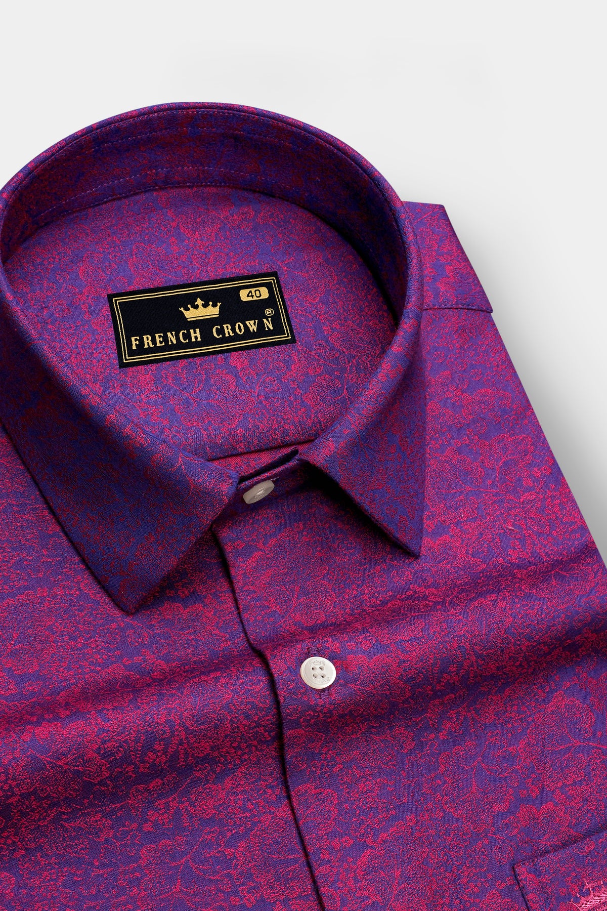 Majesty-Mardi Gras Purple Jacquard Textured Premium Cotton Dress Shirt