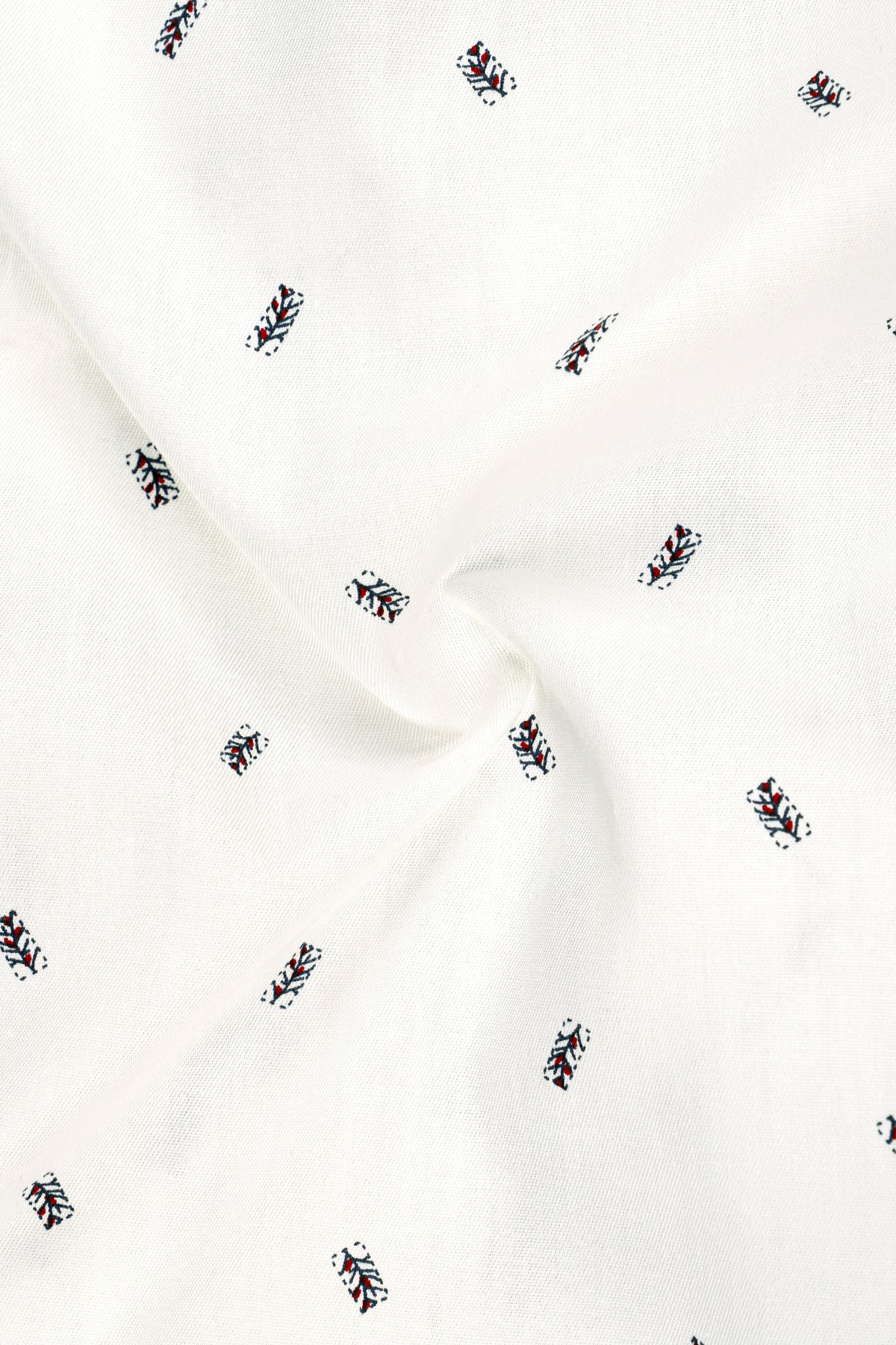 Crispen-Bright White Printed Oxford Premium Cotton Semi Formal Shirt