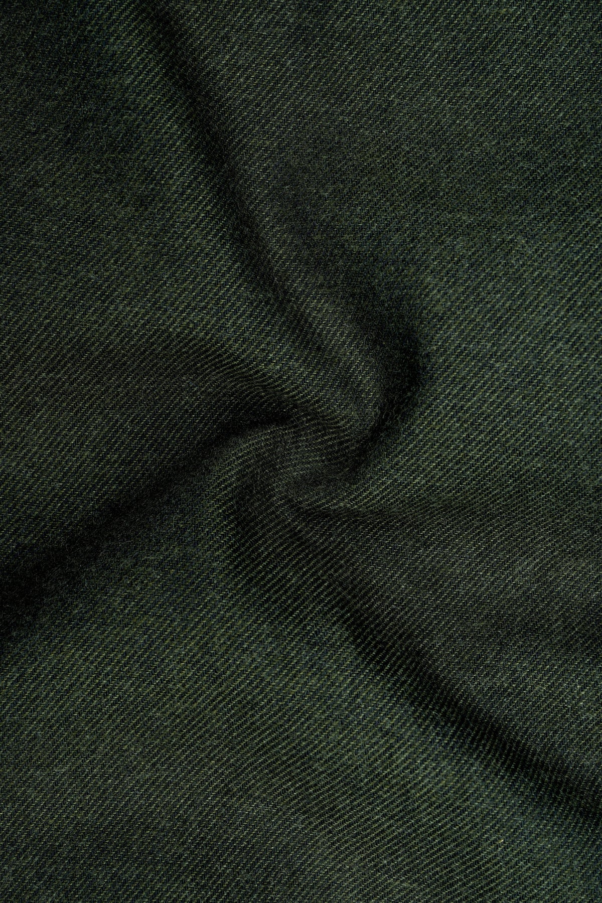 Grove-Hunter Green Textured Heavy Weight Flannel Premium Cotton Casual Shirt