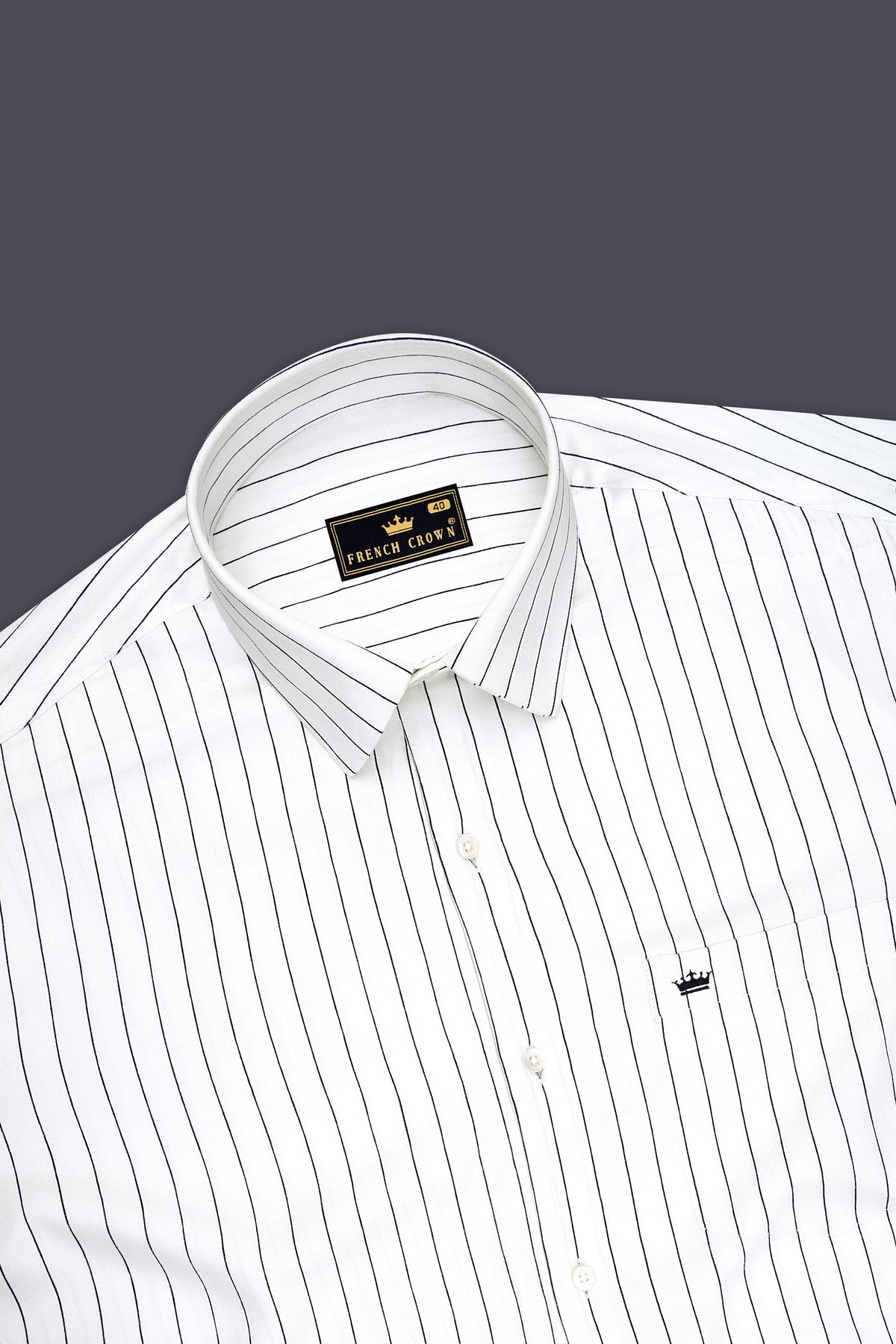 Vanta-Bright White And Jade Black Pin Striped Super Soft Tencel Semi Formal Shirt