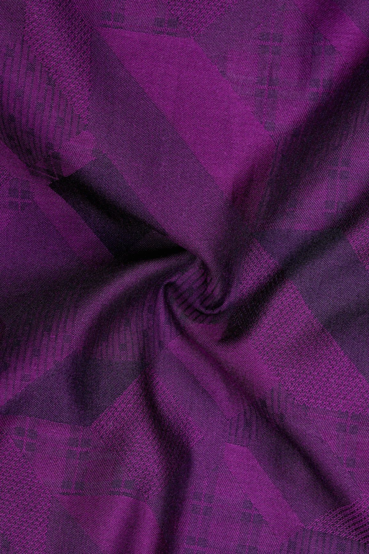 Elysian-Clairvoyant Purple Brushstroke Jacquard Textured Premium Cotton Dress Shirt